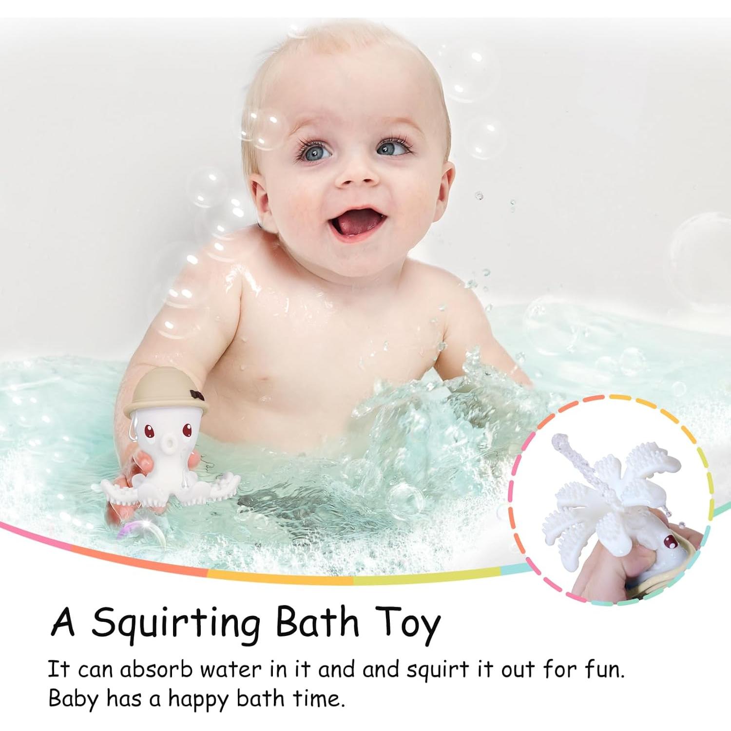 Mordedor Pulpo Mombella de Silicona para Bebés 3 Meses Albaricoque