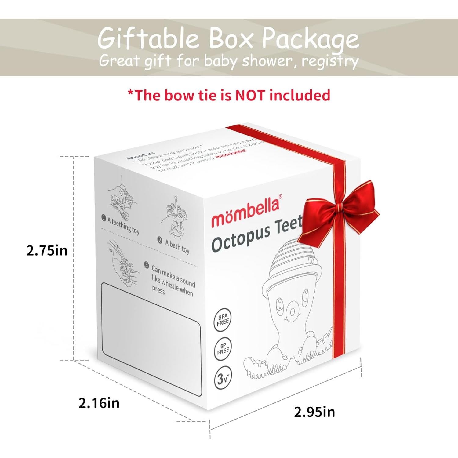 Mordedor Pulpo Mombella de Silicona para Bebés 3 Meses Albaricoque