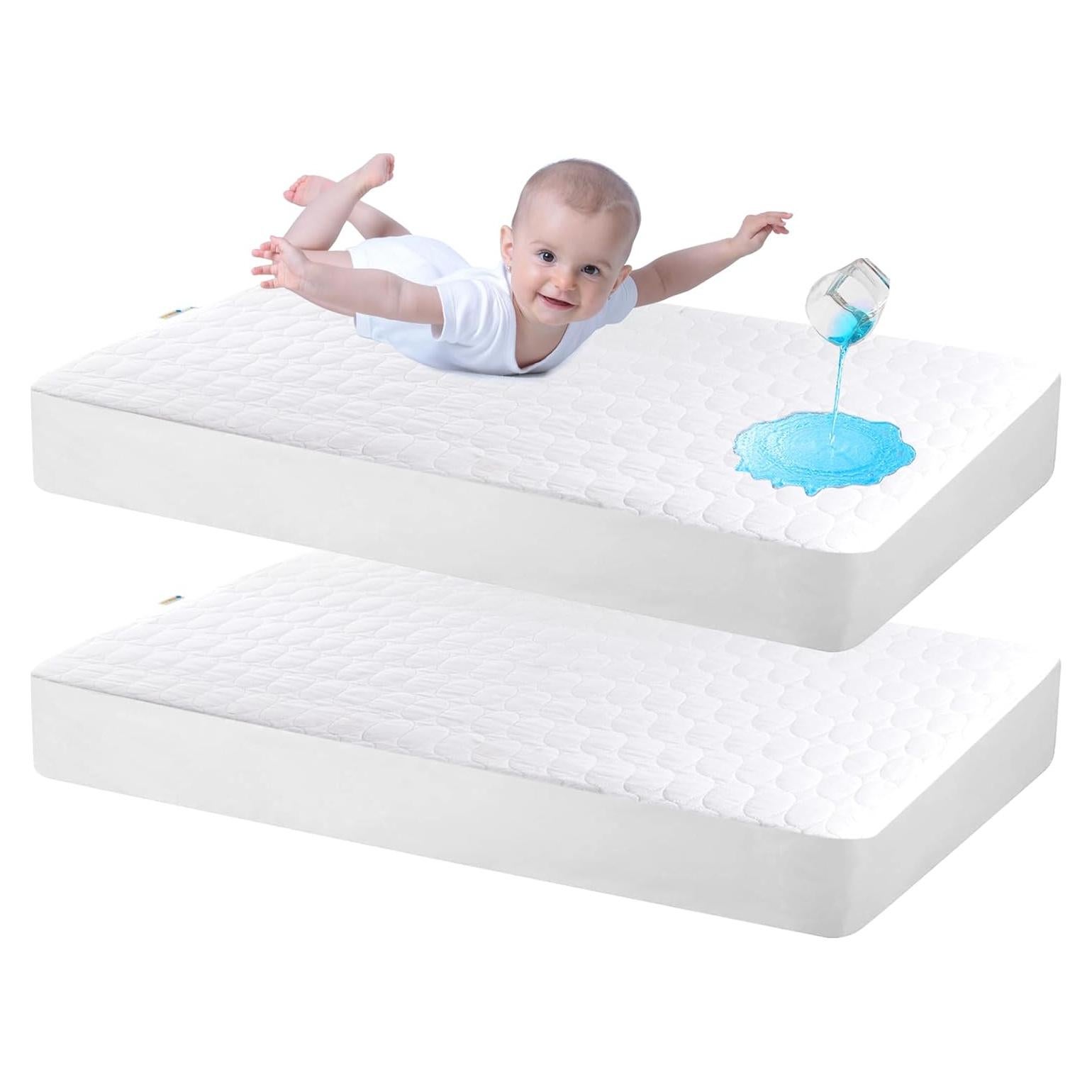 Protector de Colchón de Cuna Bamuho Algodón Impermeable 132x71cm