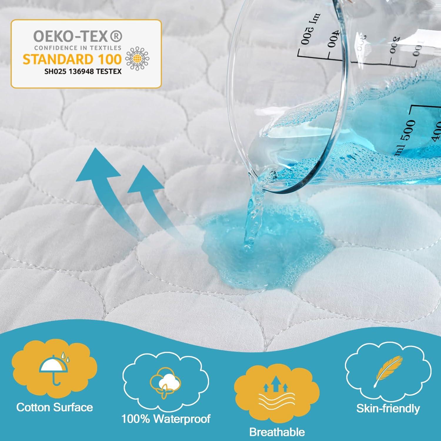 Protector de Colchón de Cuna Bamuho Algodón Impermeable 132x71cm