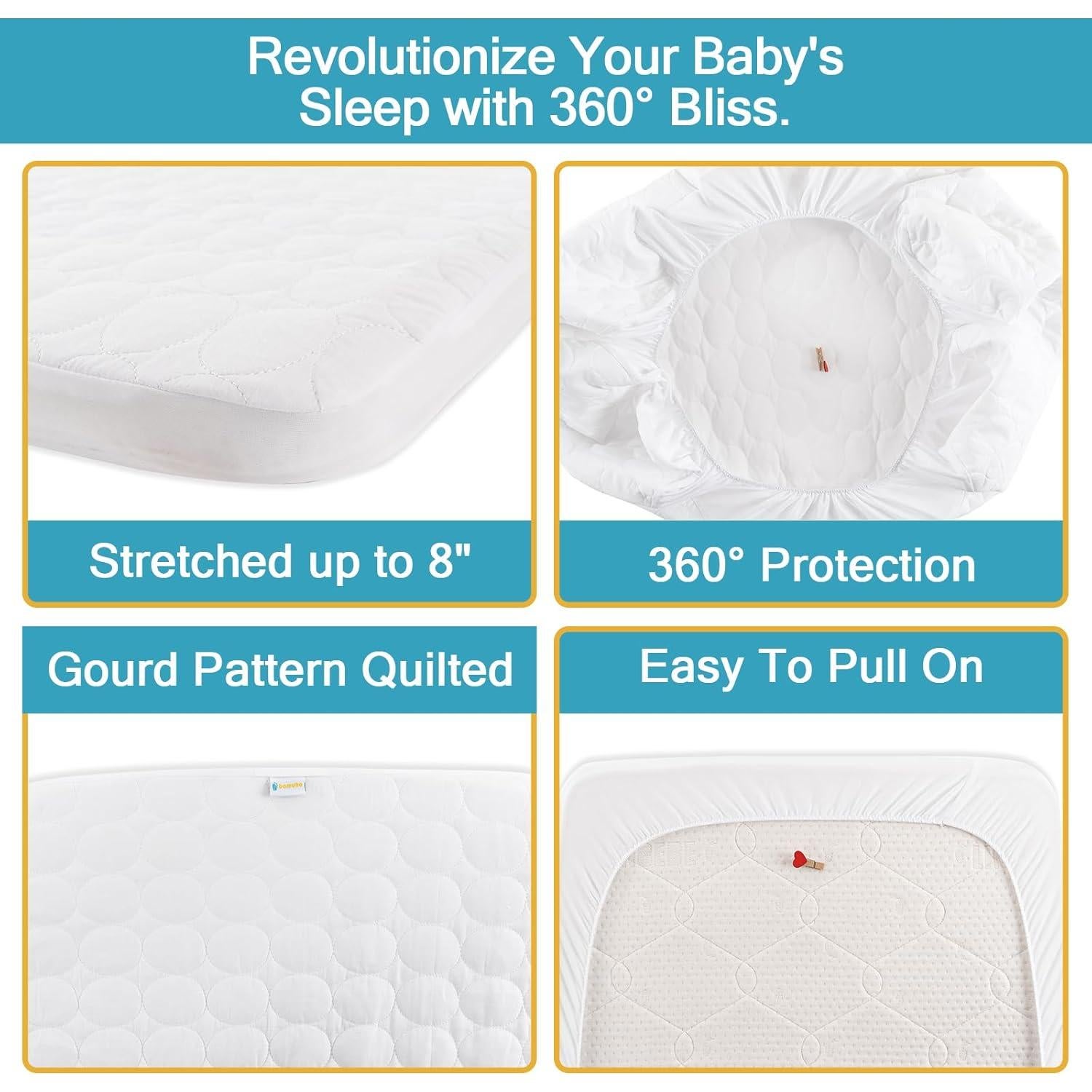 Protector de Colchón de Cuna Bamuho Algodón Impermeable 132x71cm