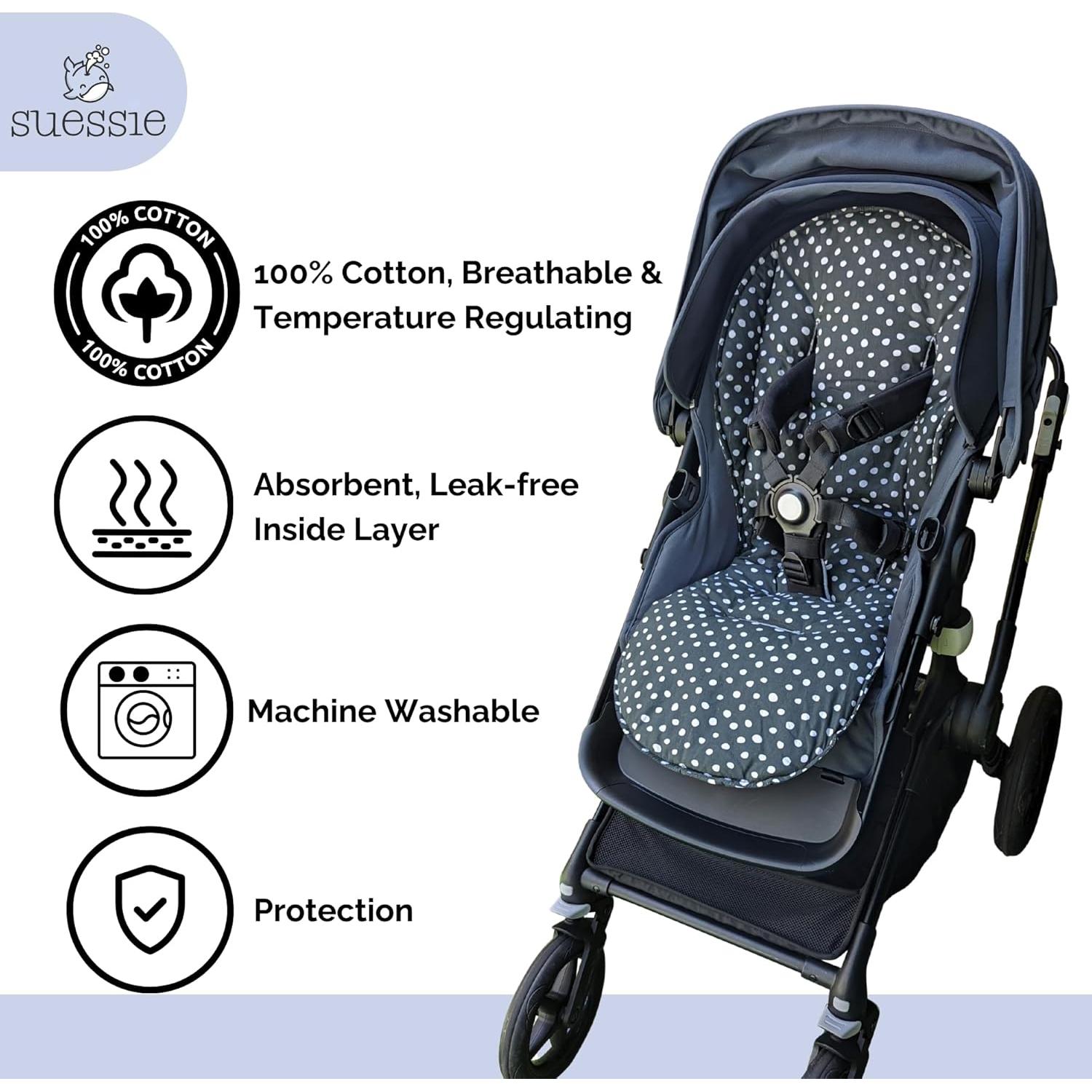 Forro de Carriola Suessie Universal Reversible Algodón Puntos Negros