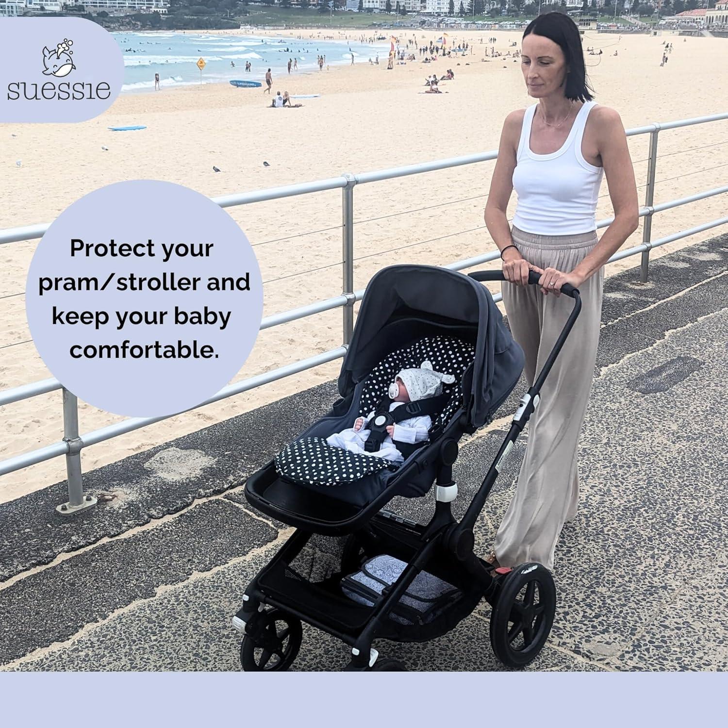 Forro de Carriola Suessie Universal Reversible Algodón Puntos Negros