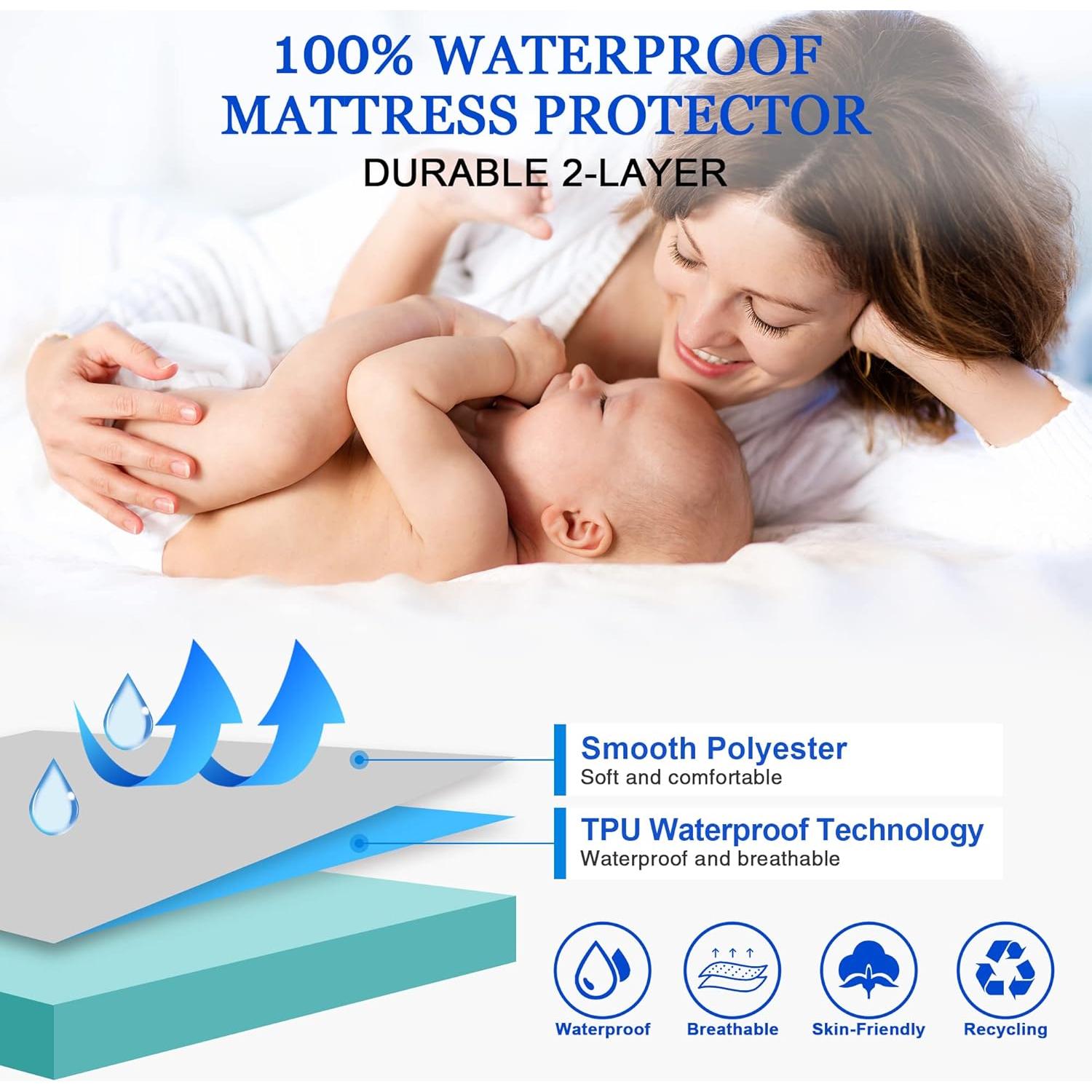 Protector de Colchón Impermeable Sufdari Individual Aqua 45.72 cm