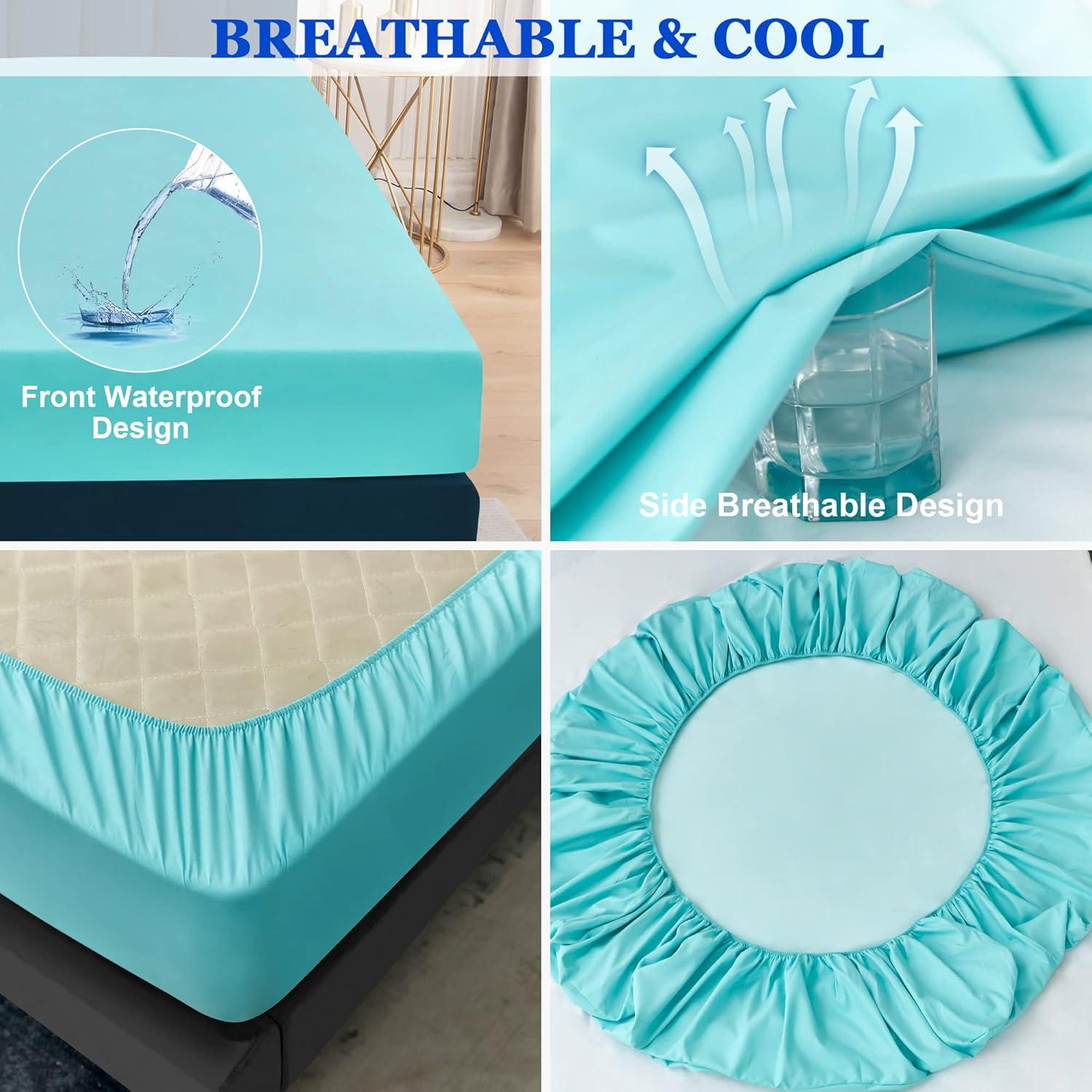 Protector de Colchón Impermeable Sufdari Individual Aqua 45.72 cm