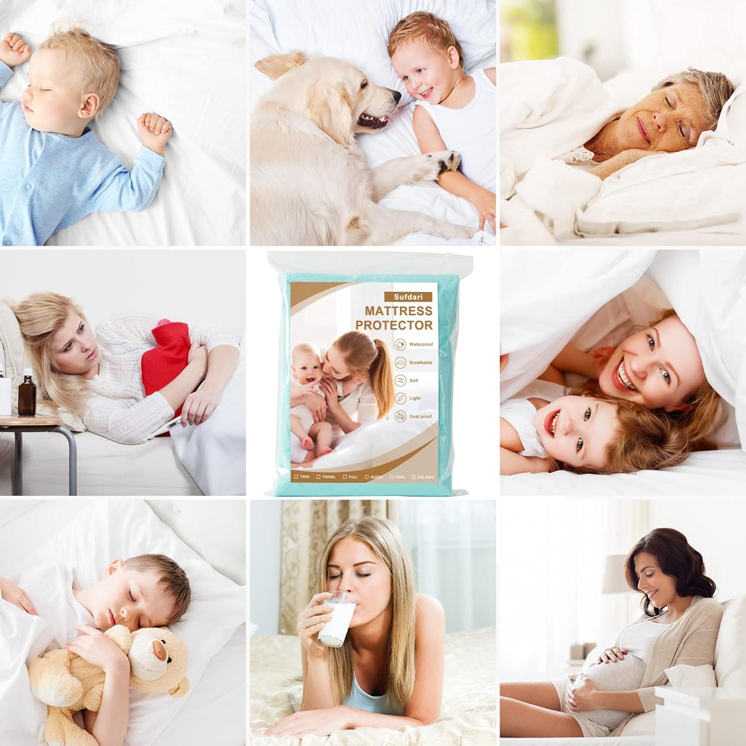 Protector de Colchón Impermeable Sufdari Individual Aqua 45.72 cm