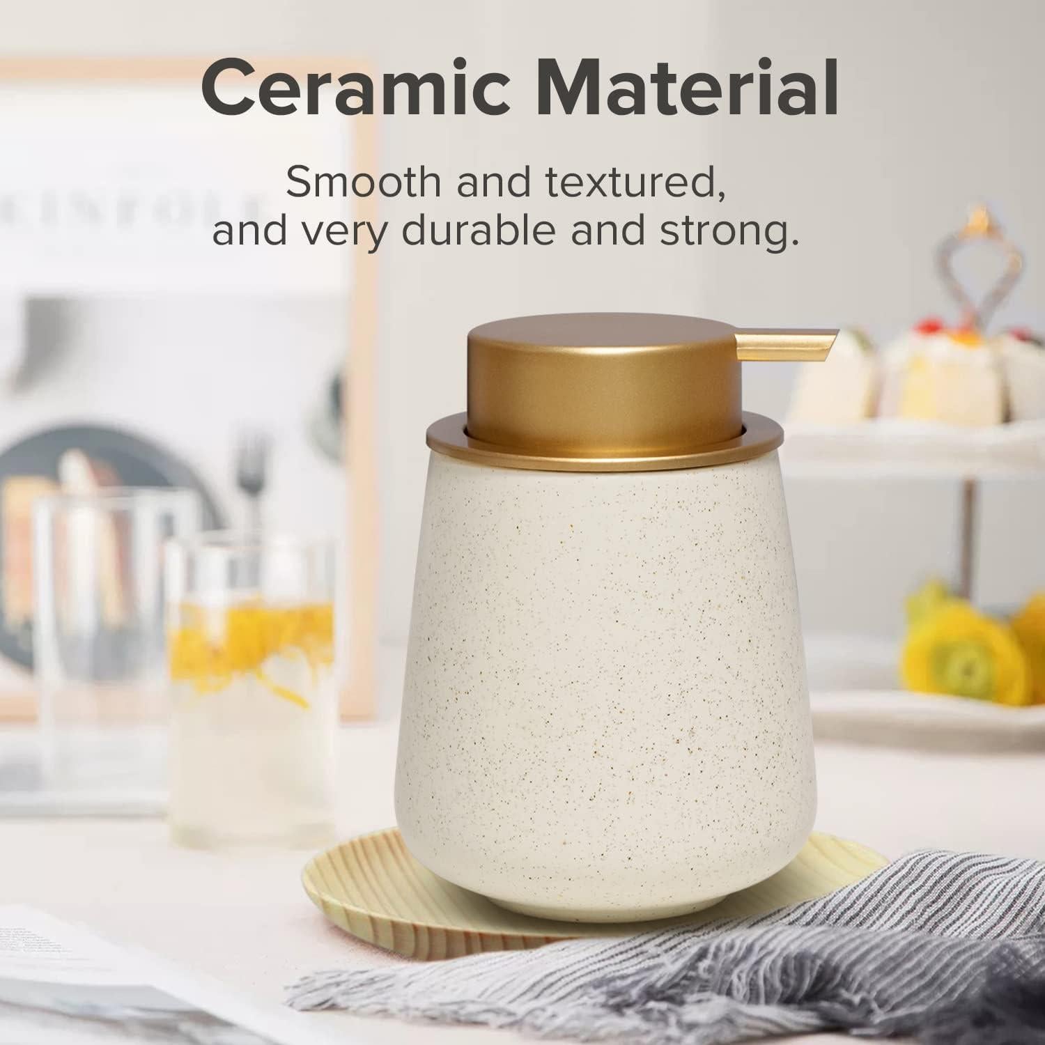 Dispensador de Jabón Espumoso HOTBABY 400ml Cerámica Dorado