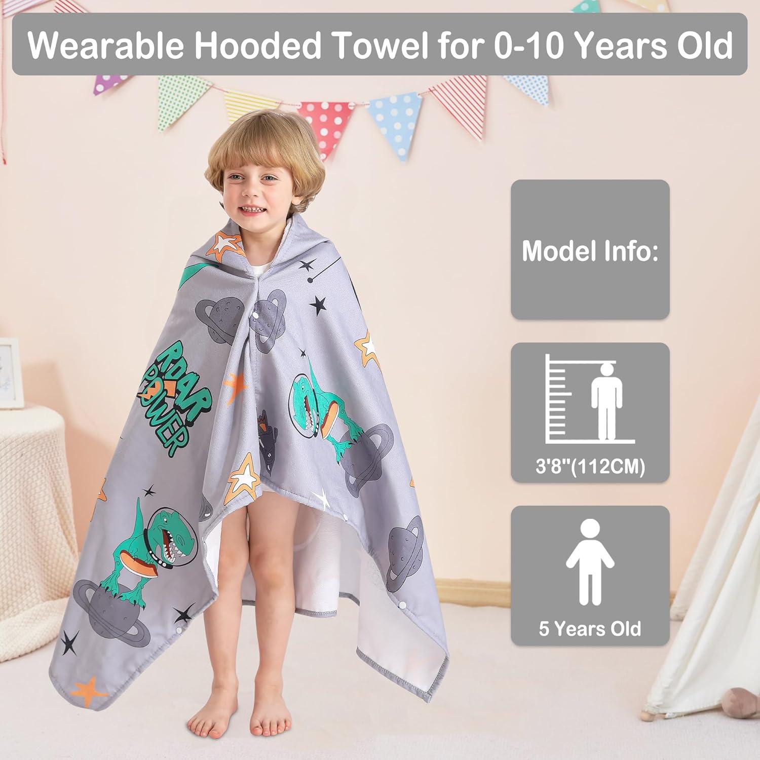 Toalla con Capucha Softan Dinosaurio 127x76 cm Super Absorbente