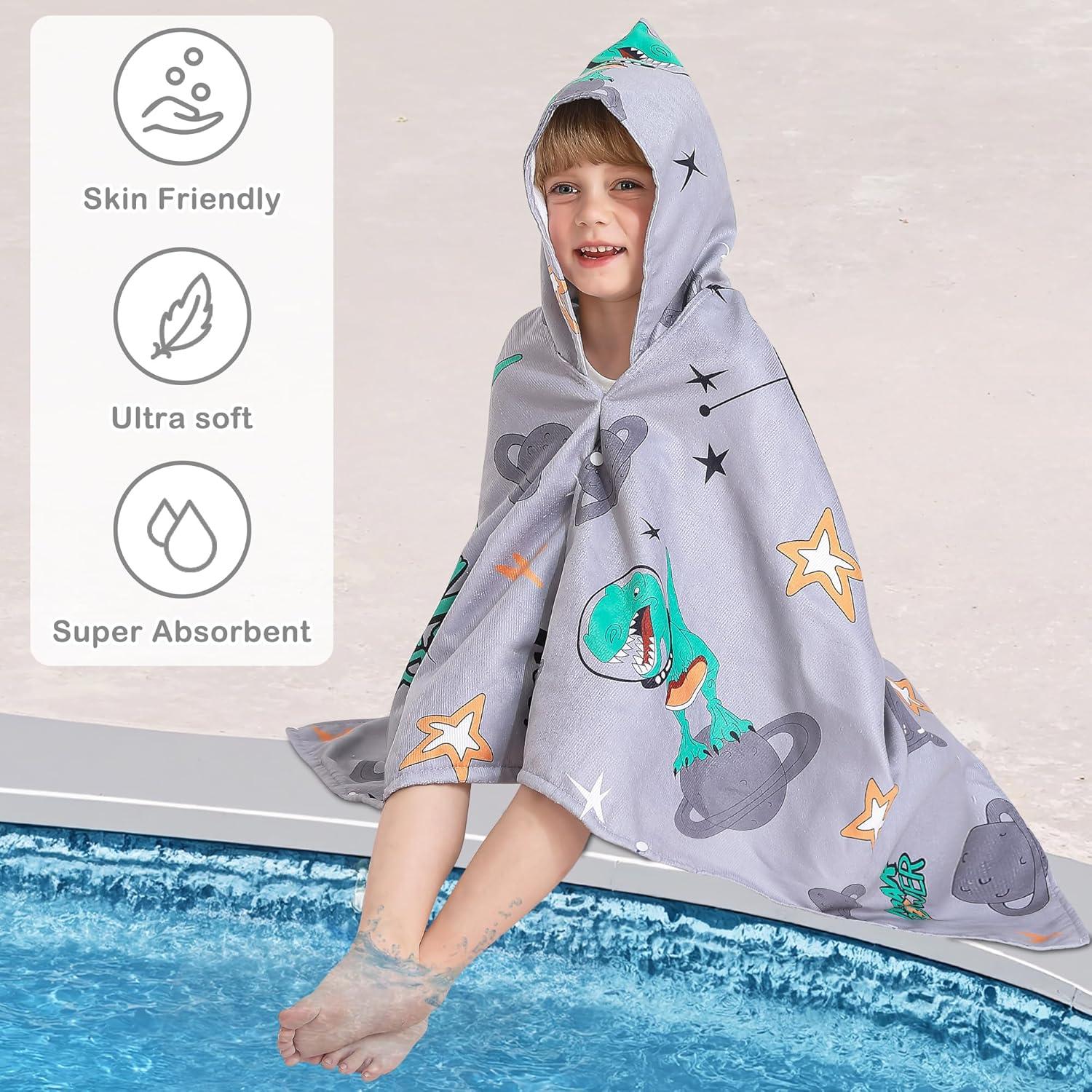 Toalla con Capucha Softan Dinosaurio 127x76 cm Super Absorbente