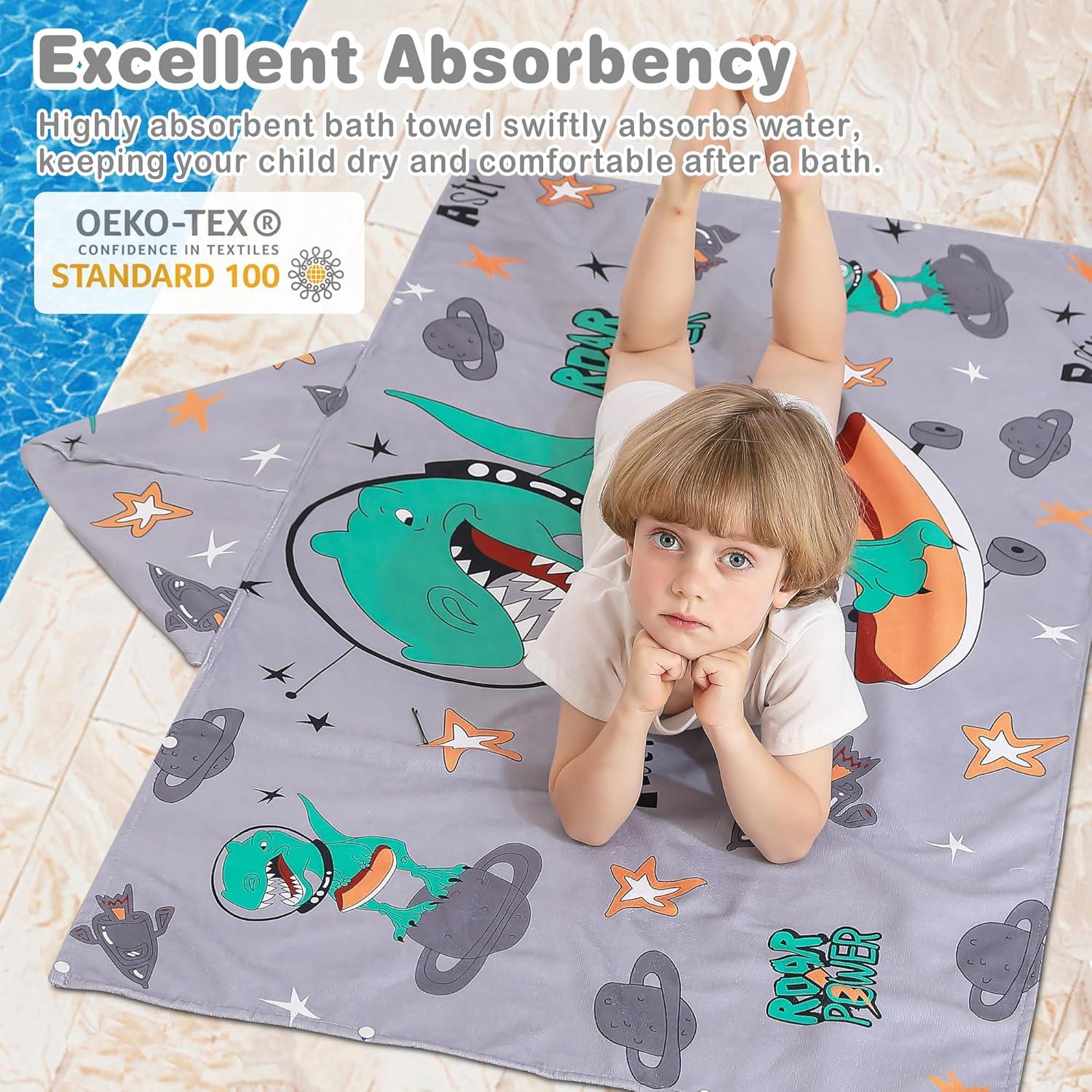 Toalla con Capucha Softan Dinosaurio 127x76 cm Super Absorbente