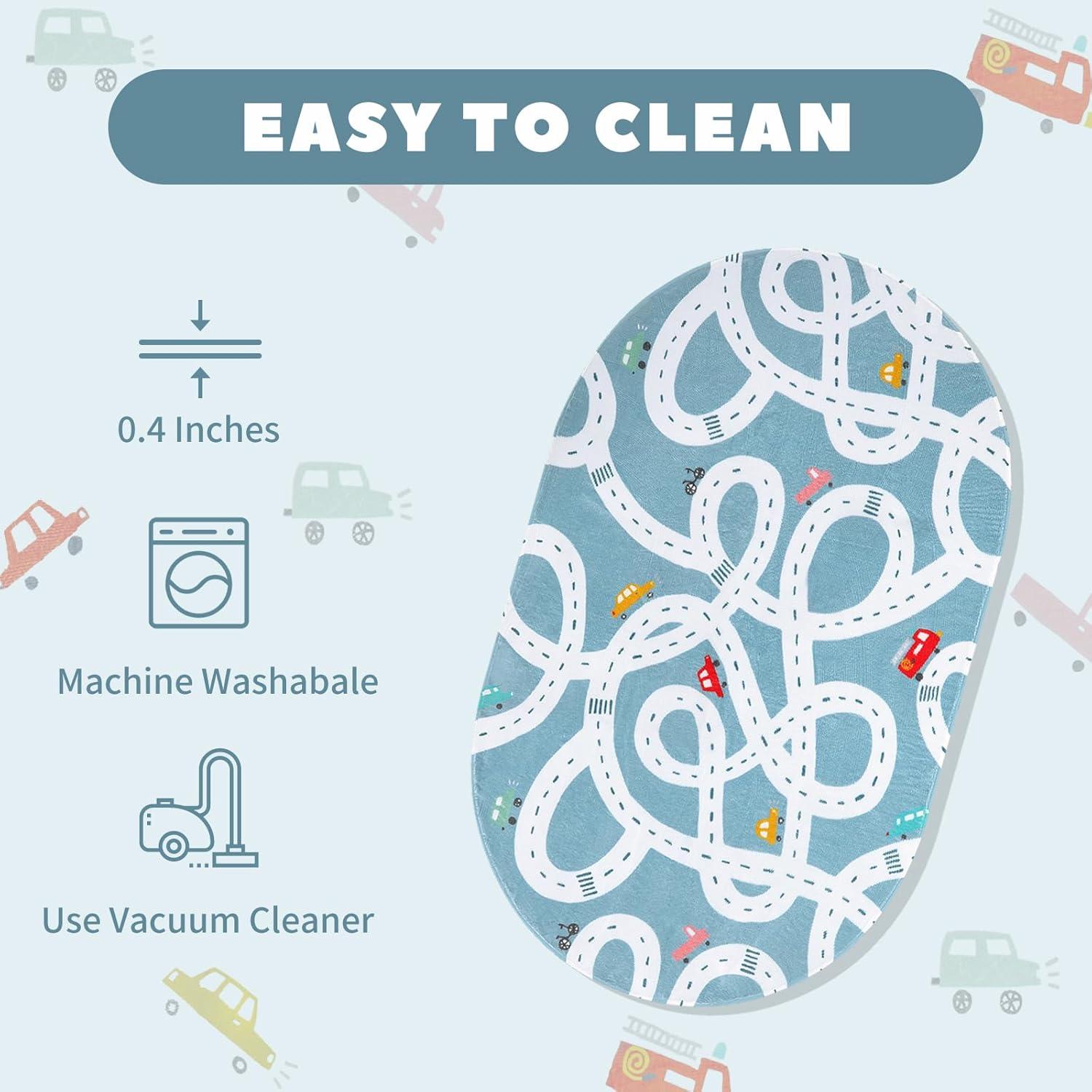 LIVEBOX Alfombra de Juego Antideslizante Azul 91x152 cm