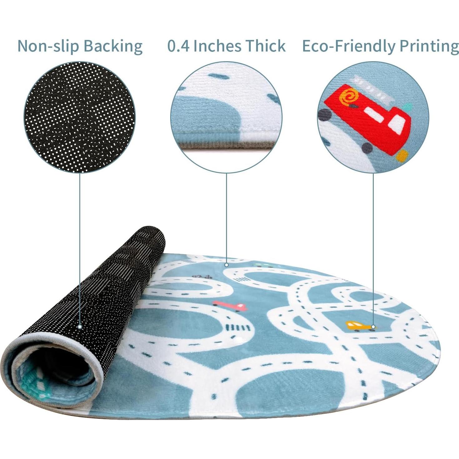LIVEBOX Alfombra de Juego Antideslizante Azul 91x152 cm