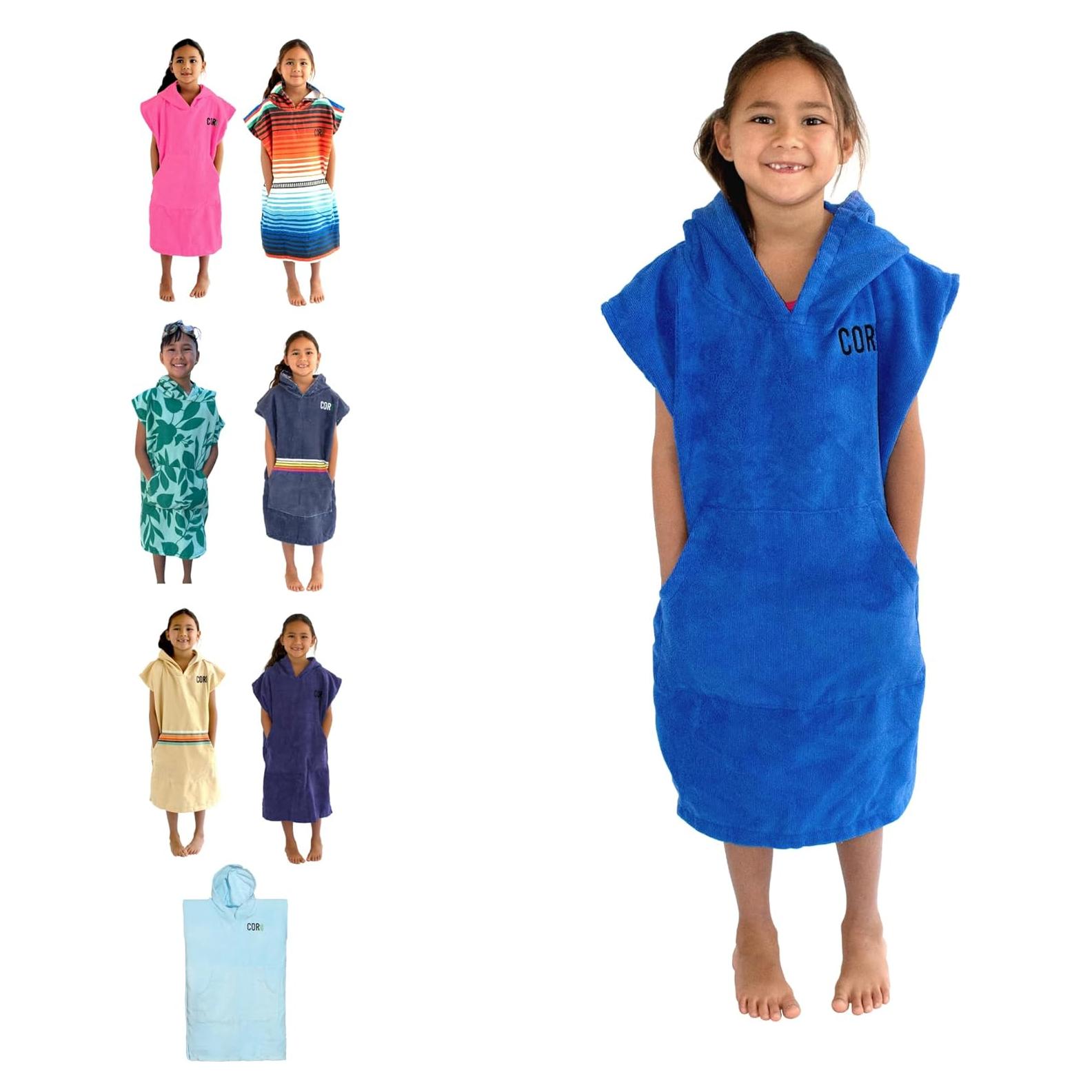 Poncho Toalla de Cambio COR Surf para Niños - Microfibra Azul