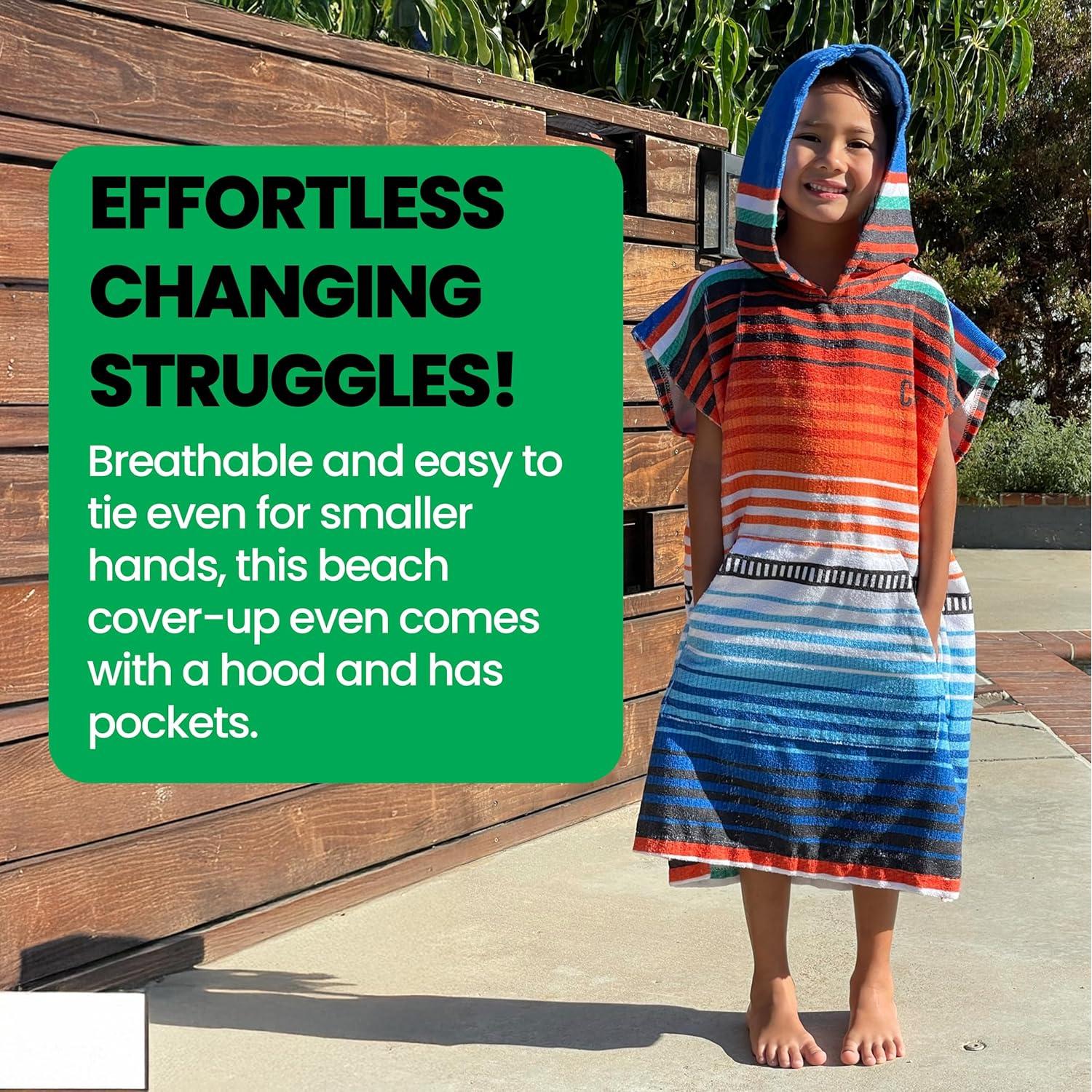 Poncho Toalla de Cambio COR Surf para Niños - Microfibra Azul