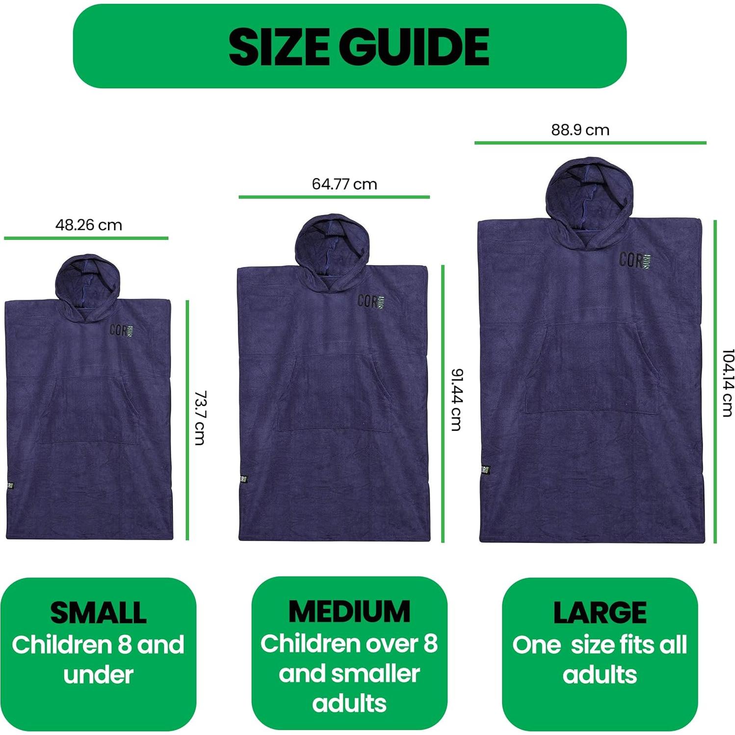 Poncho Toalla de Cambio COR Surf para Niños - Microfibra Azul