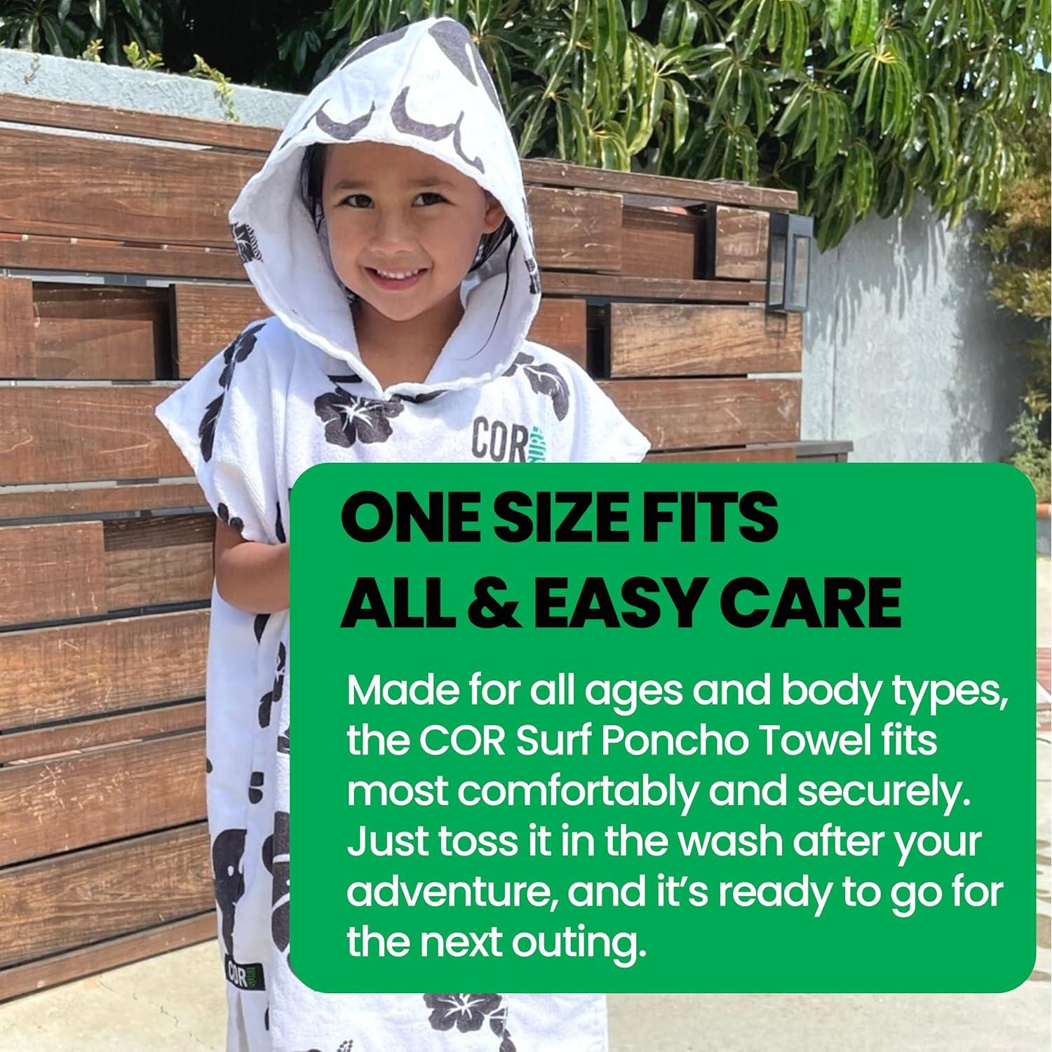 Poncho Toalla de Cambio COR Surf para Niños - Microfibra Azul