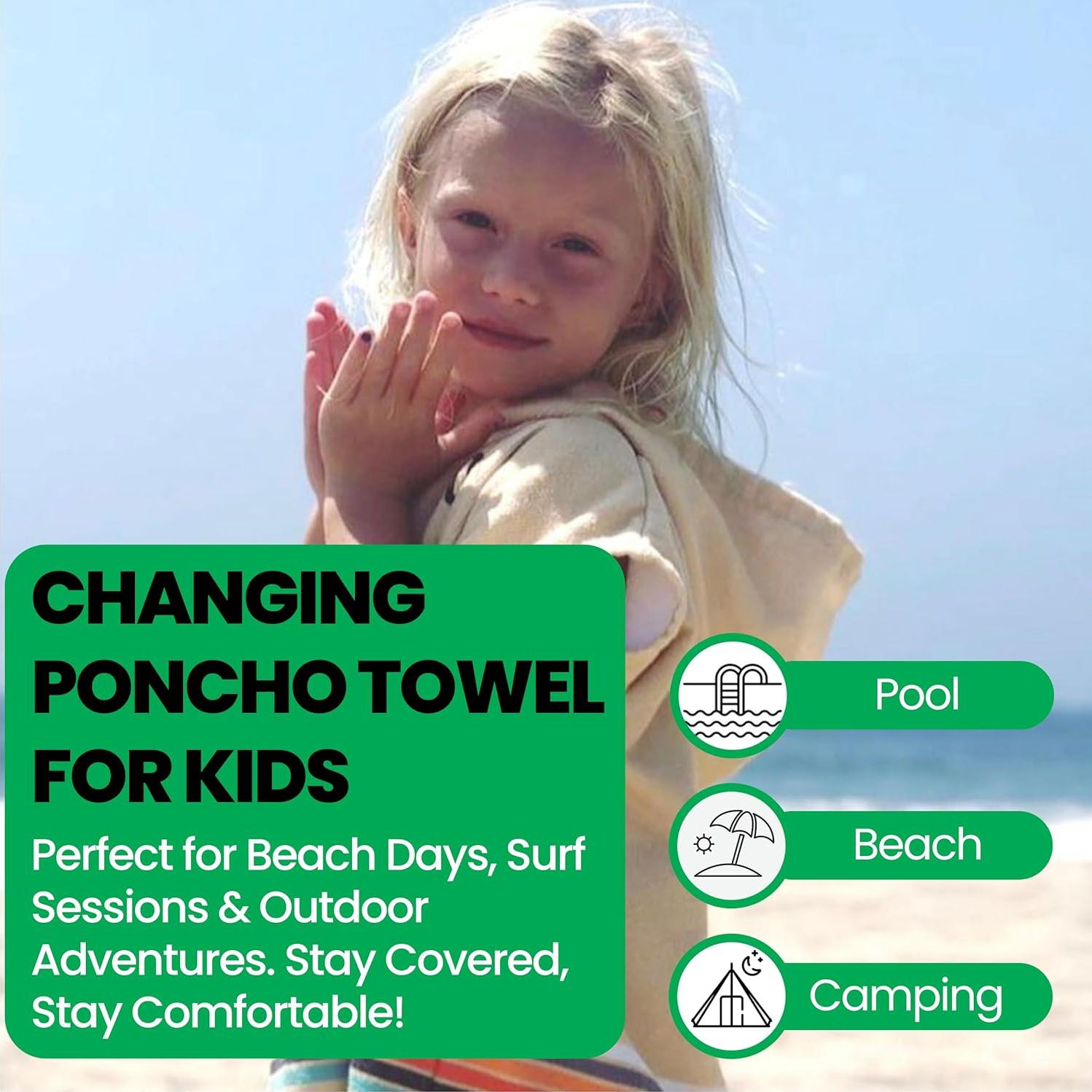 Poncho Toalla de Cambio COR Surf para Niños - Microfibra Azul