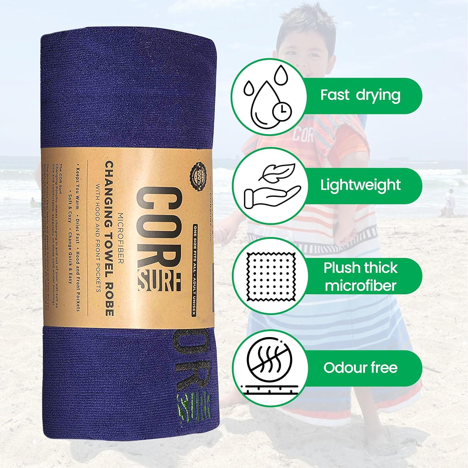 Poncho Toalla de Cambio COR Surf para Niños - Microfibra Azul