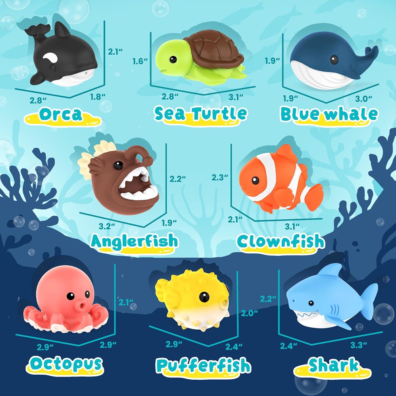 8 Juguetes de Baño Sin Moho Zippytots para Bebés 1-3 Años