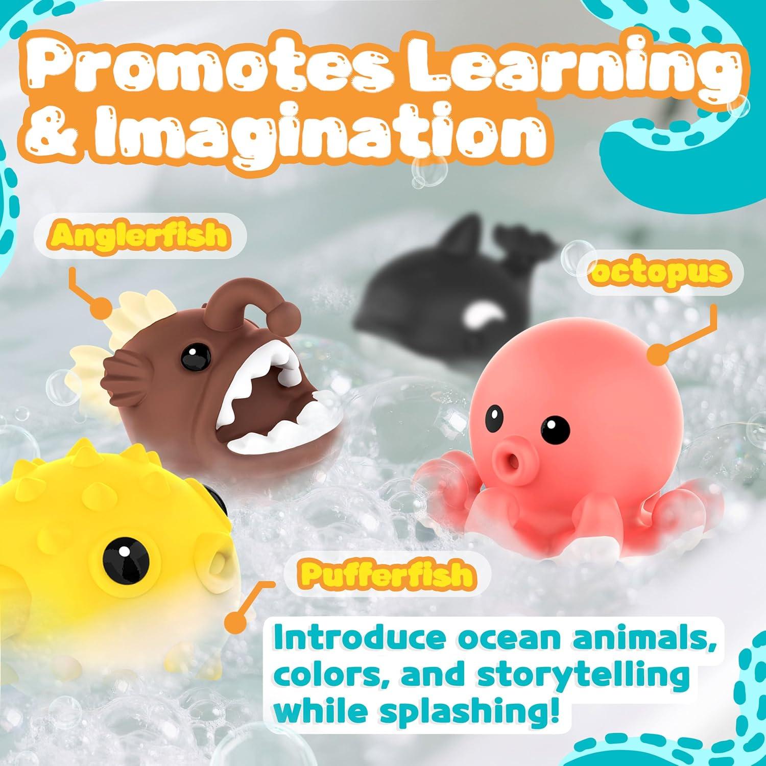 8 Juguetes de Baño Sin Moho Zippytots para Bebés 1-3 Años