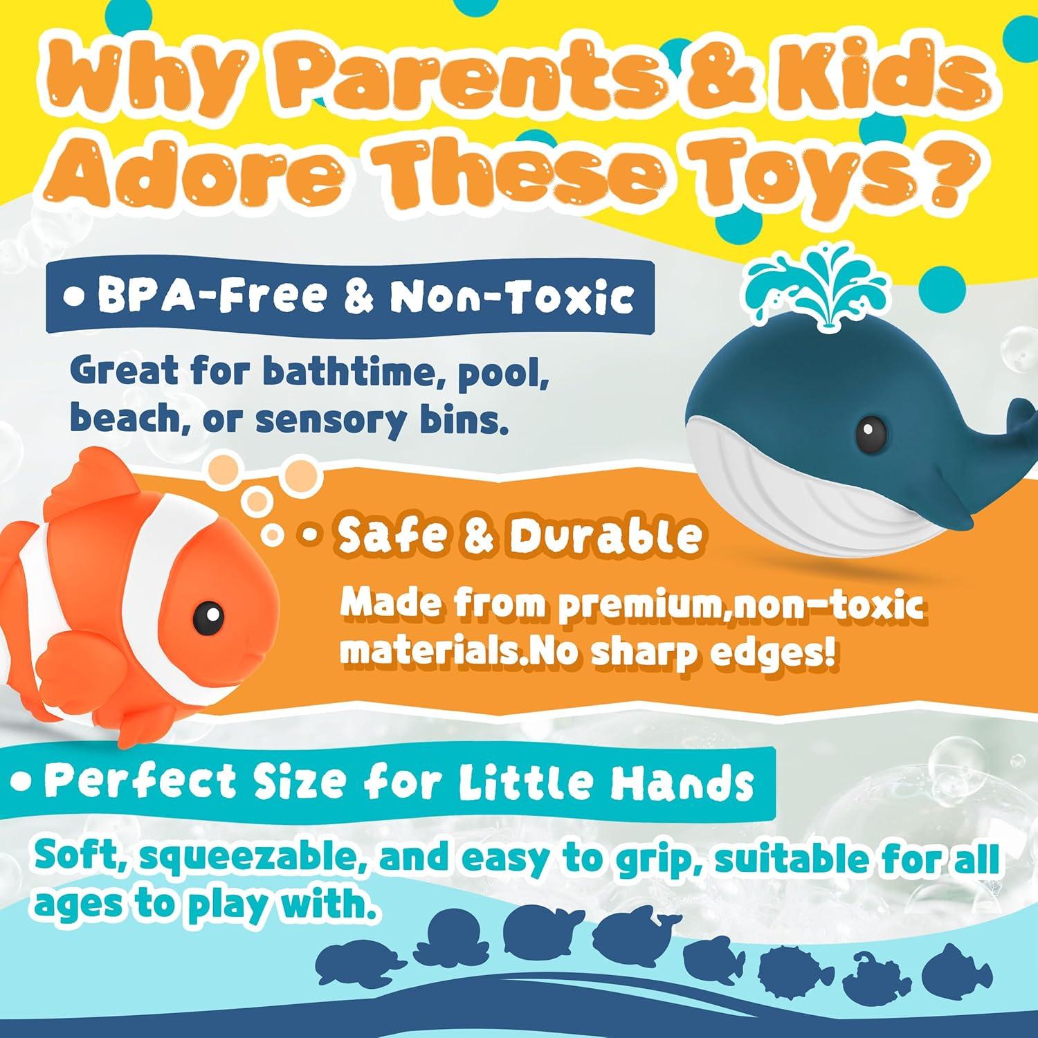 8 Juguetes de Baño Sin Moho Zippytots para Bebés 1-3 Años