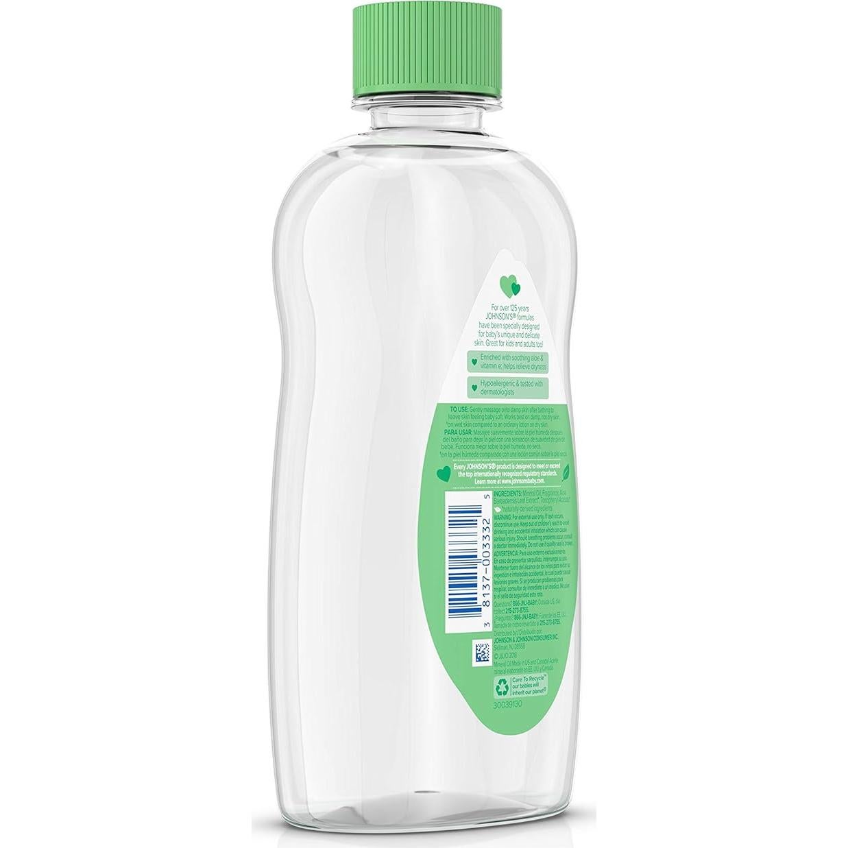 Aceite para Bebés Johnson & Johnson 414 ml Aloe Vera Vitamina E