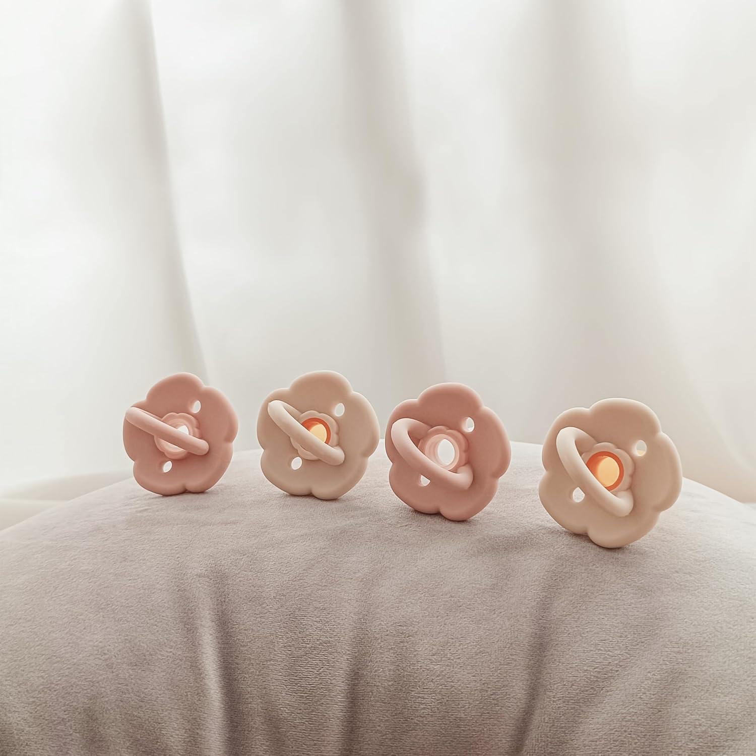 Juego de Chupetes Moonkie Rosa Bebé 0-6 Meses Silicona BPA