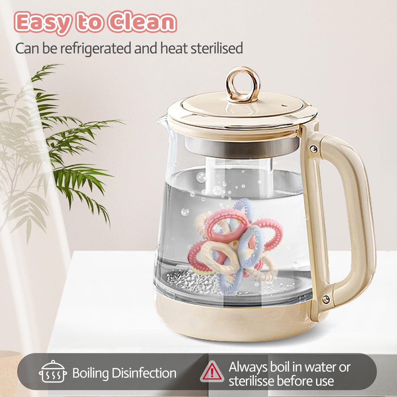 Juguete de Dentición 3 en 1 Yaozyety Rosa Silicona BPA Libre