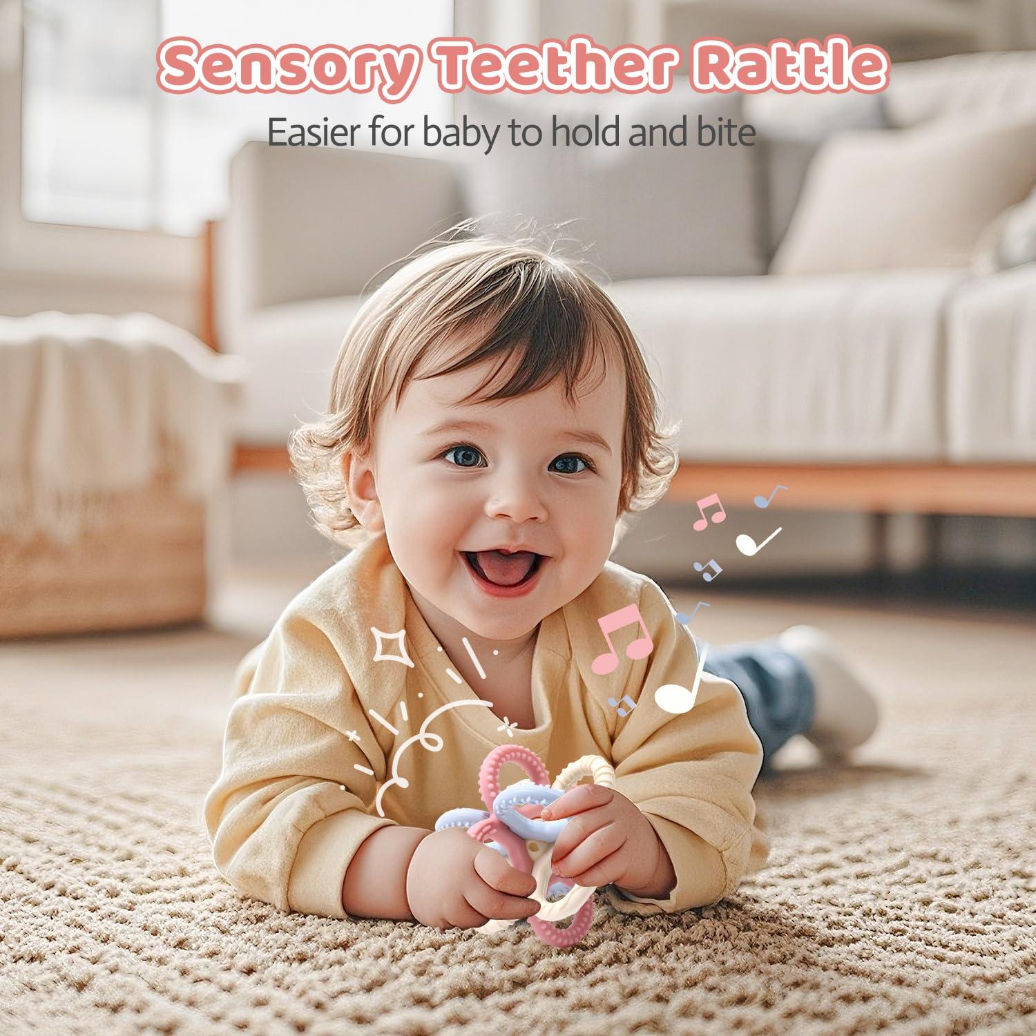 Juguete de Dentición 3 en 1 Yaozyety Rosa Silicona BPA Libre