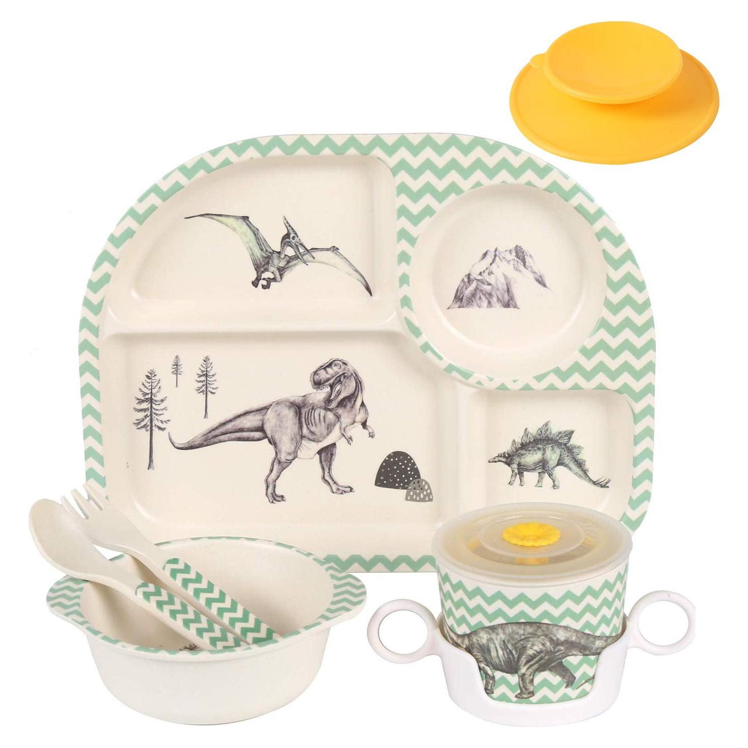 Set de Vajilla para Niños 7 Piezas Shopwithgreen Bambú