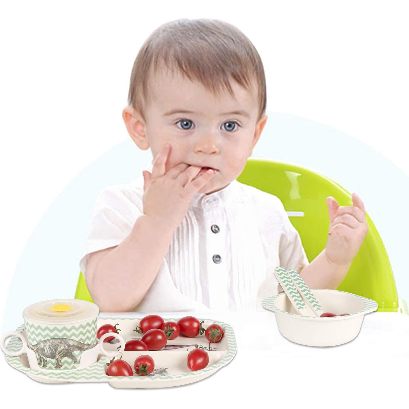 Set de Vajilla para Niños 7 Piezas Shopwithgreen Bambú