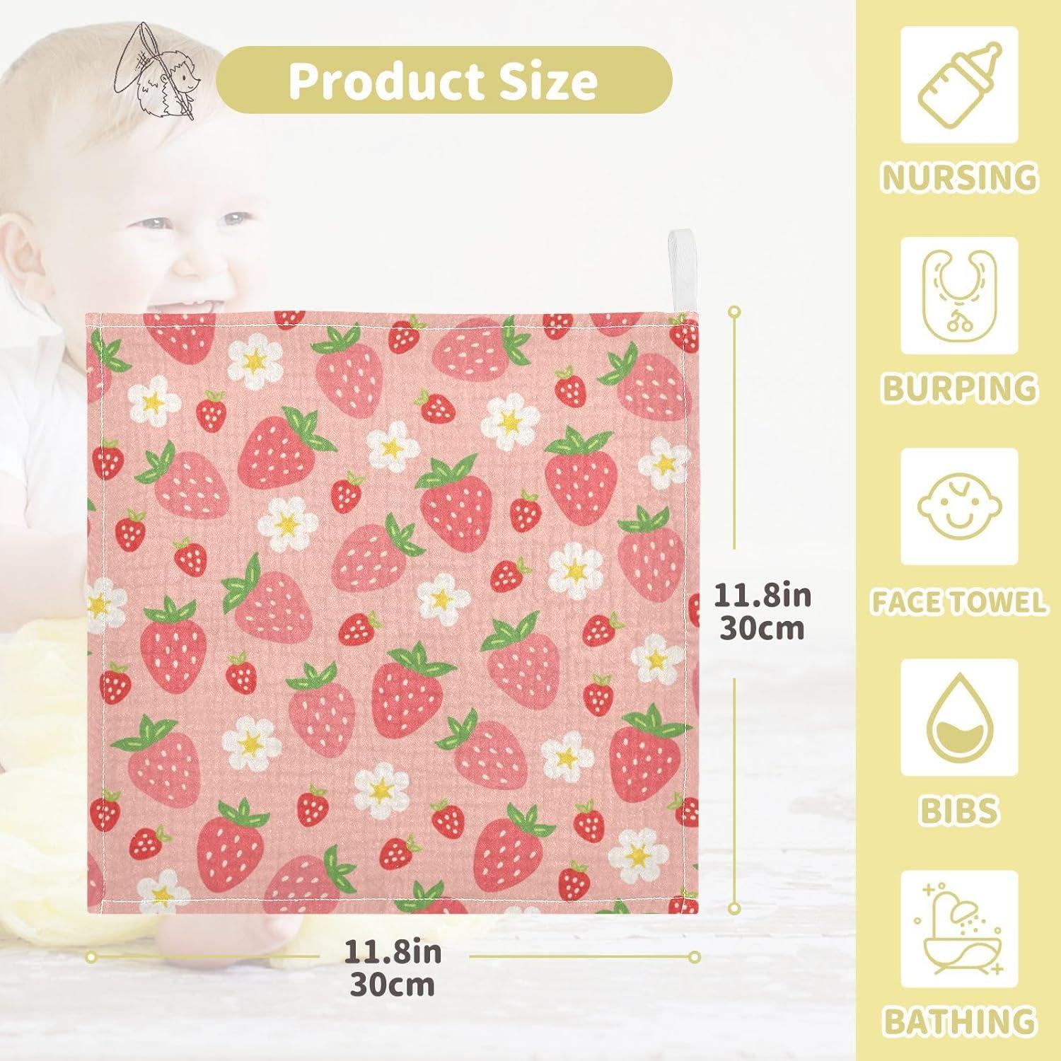 Toallitas de Muselina Moudou Fresa 30x30 cm - 3 Paquete