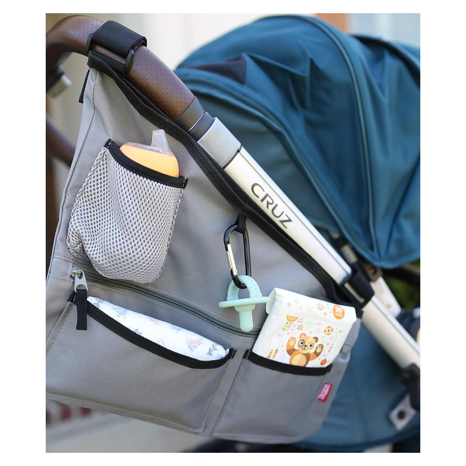 Organizador Lateral para Cochecito Nuby Gris - Almacenamiento Múltiple