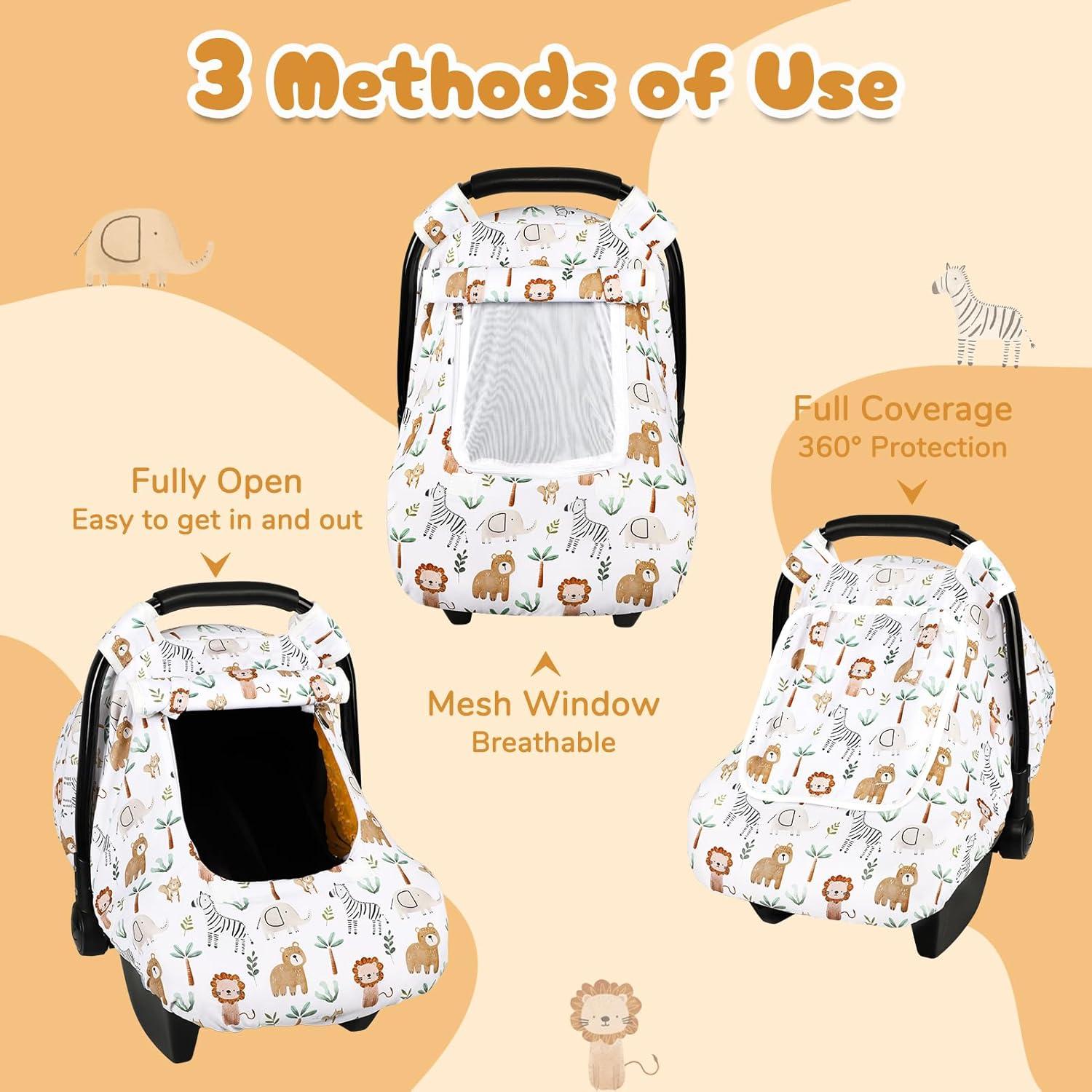 Funda para Asiento de Coche Bebé Animales - A Prueba de Viento