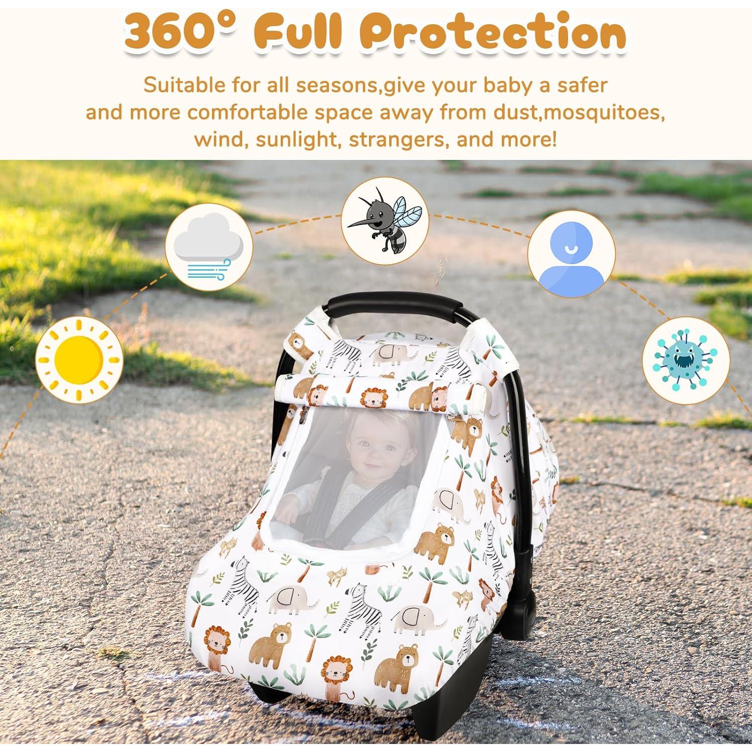Funda para Asiento de Coche Bebé Animales - A Prueba de Viento