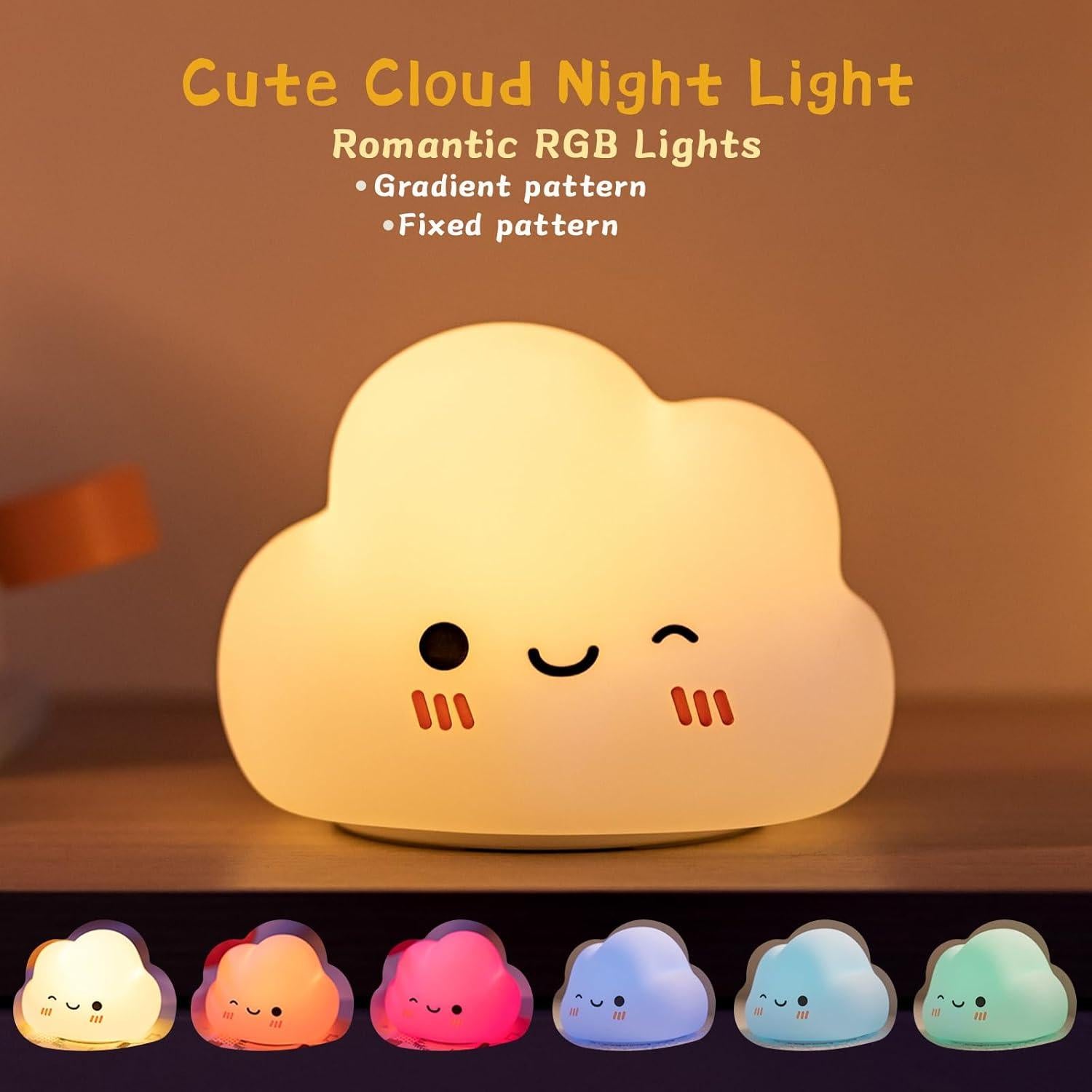 Luz Nocturna Nube AVEKI LED Recargable 5 Modos 11.5cm