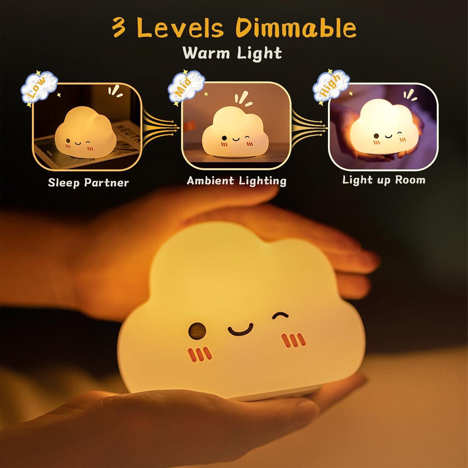 Luz Nocturna Nube AVEKI LED Recargable 5 Modos 11.5cm