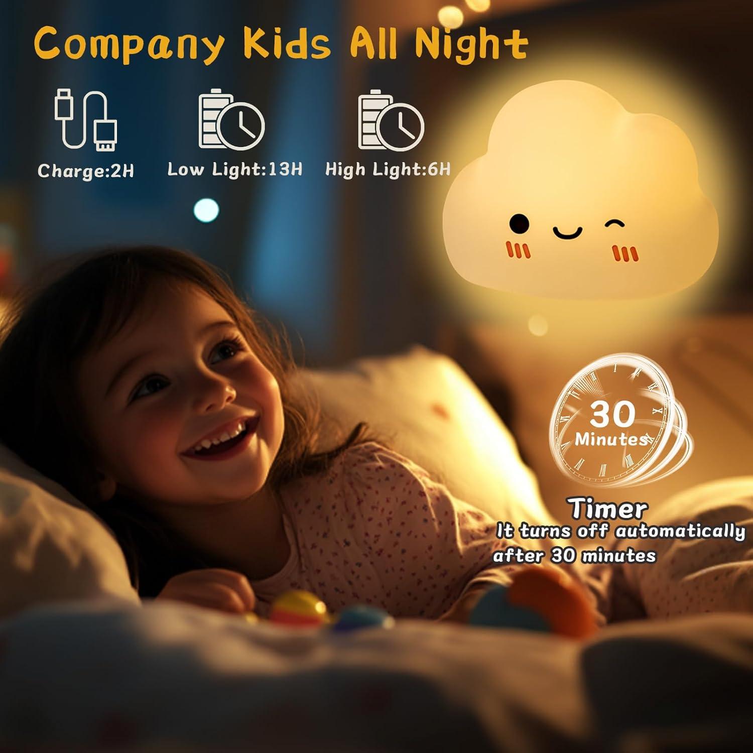 Luz Nocturna Nube AVEKI LED Recargable 5 Modos 11.5cm