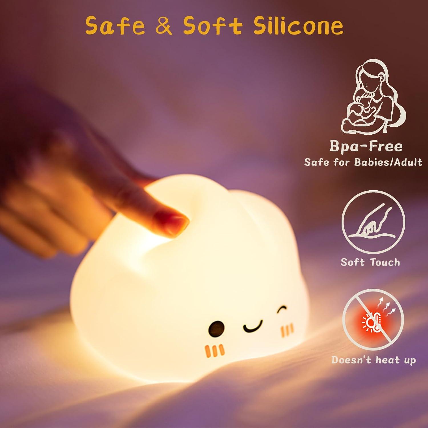 Luz Nocturna Nube AVEKI LED Recargable 5 Modos 11.5cm