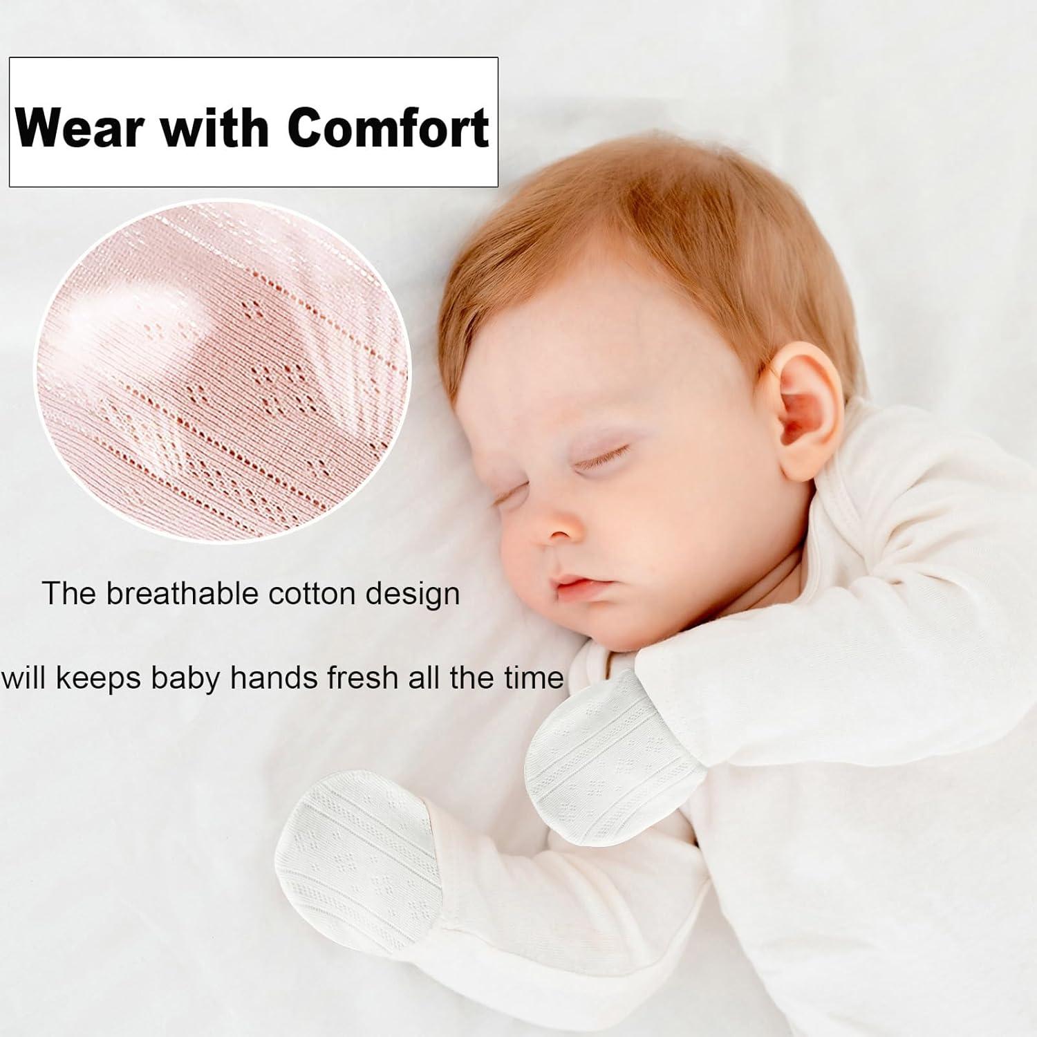 Manoplas para Recién Nacidos No Scratch 100% Algodón 5 Pzas