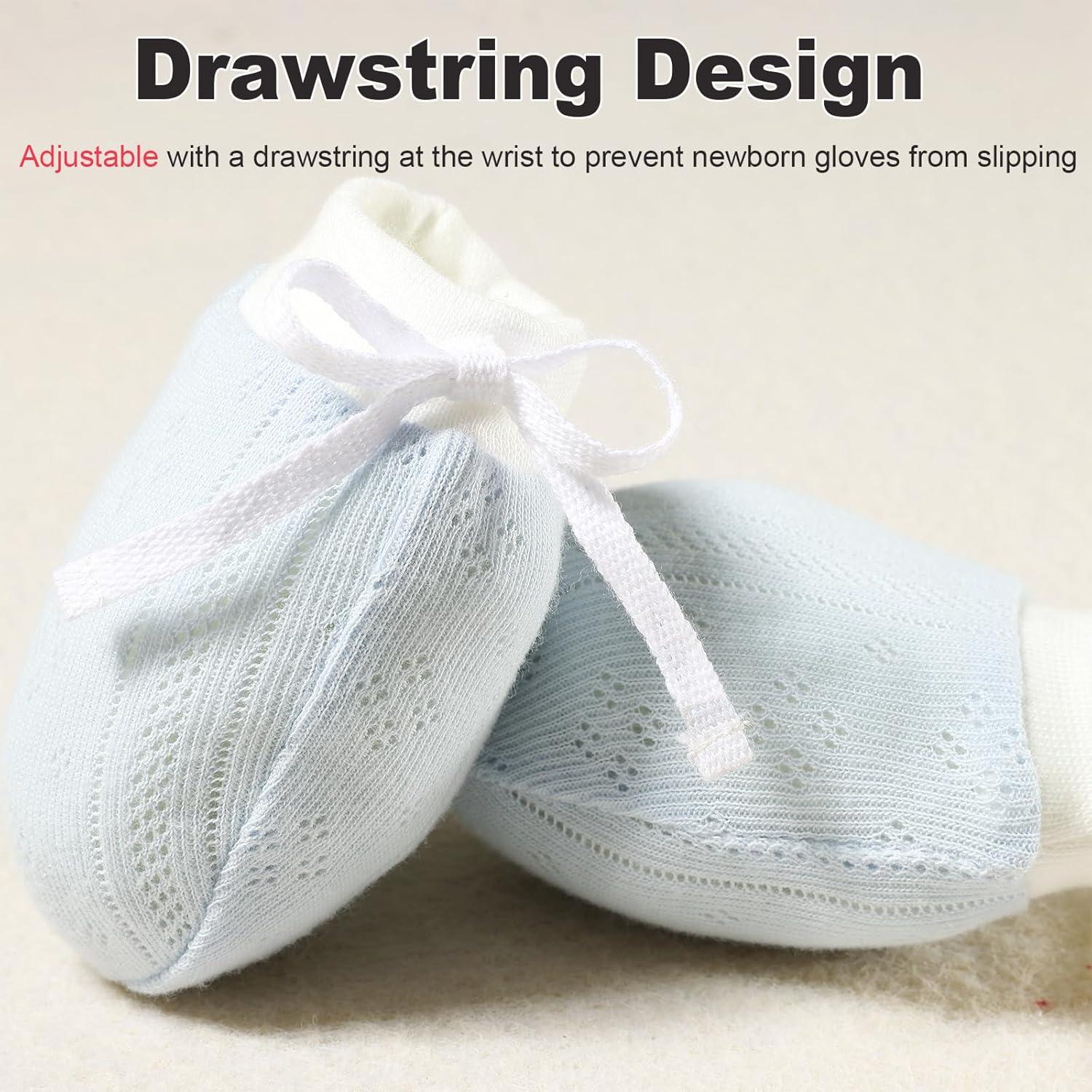 Manoplas para Recién Nacidos No Scratch 100% Algodón 5 Pzas