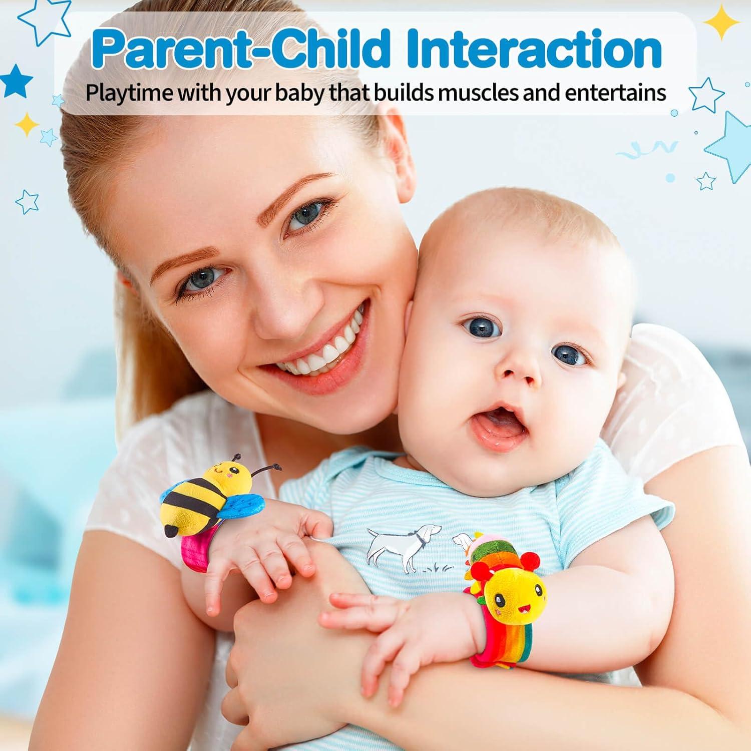 Sonajeros de Muñeca y Calcetines para Bebés 0-12 Meses