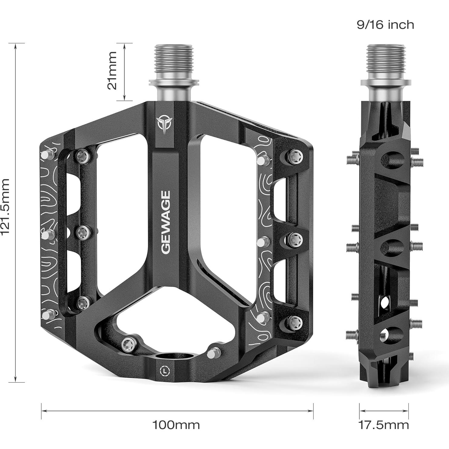 Pedales de Bicicleta GEWAGE Planos Antideslizantes 100x121.5mm