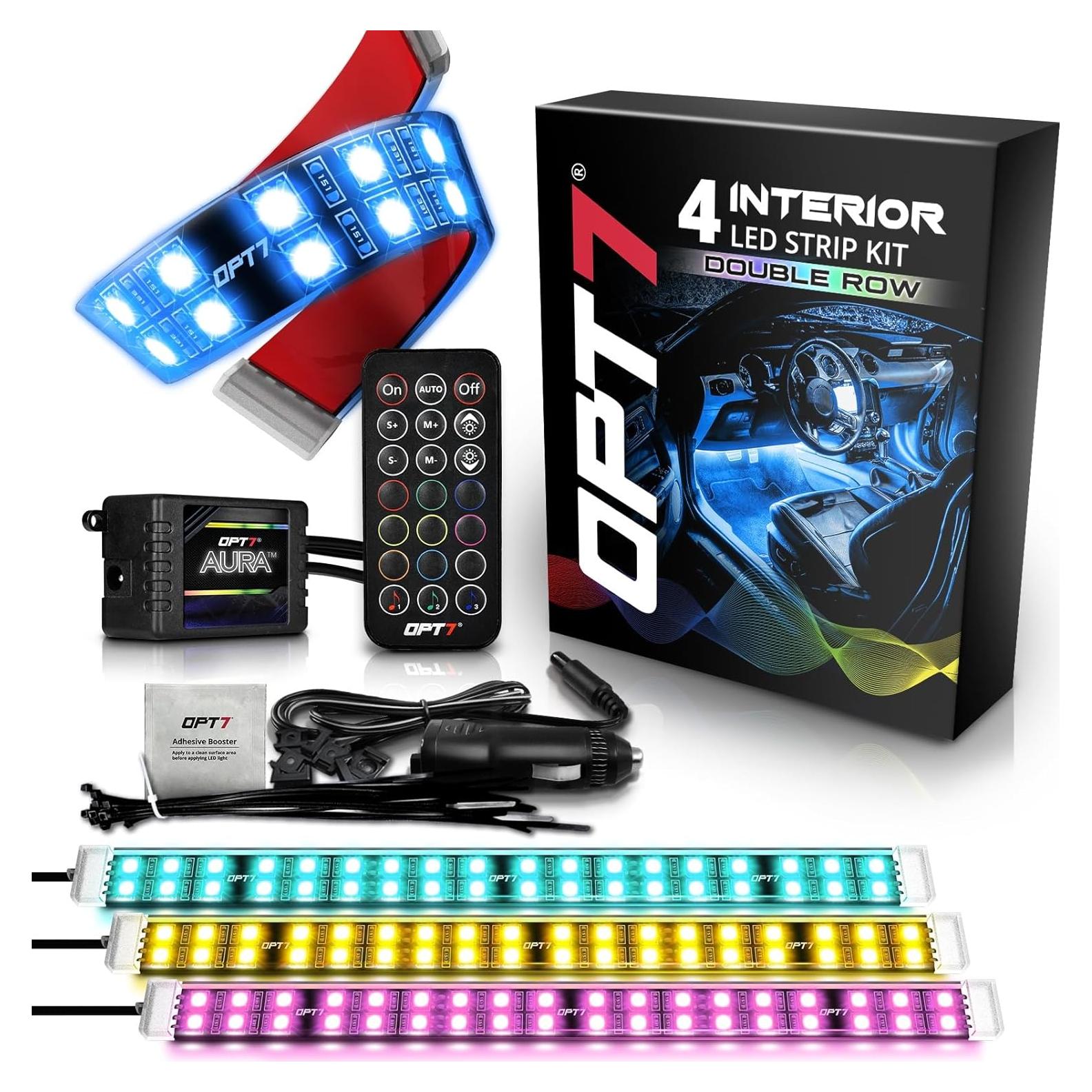 Luces LED de interior OPT7 Aura 4 piezas RGB con control remoto