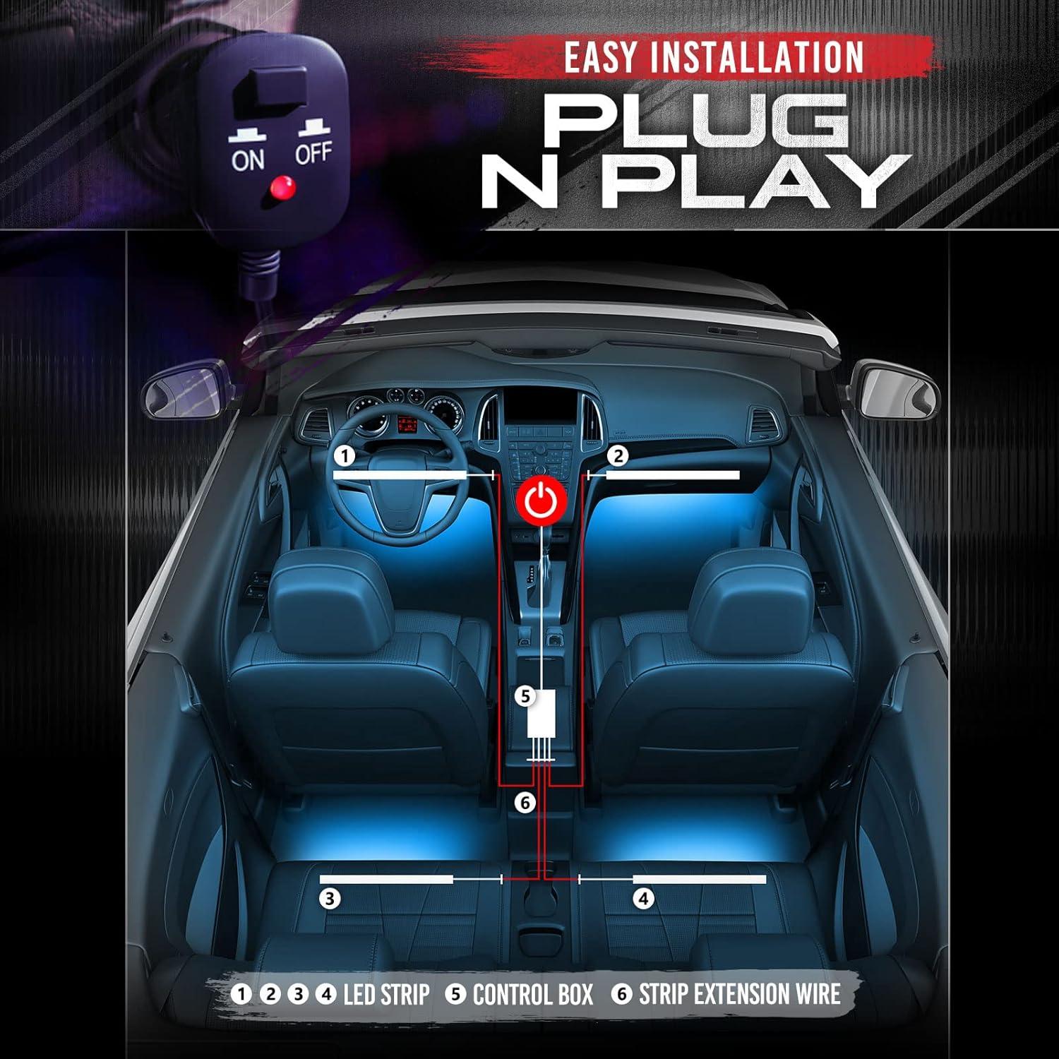 Luces LED de interior OPT7 Aura 4 piezas RGB con control remoto