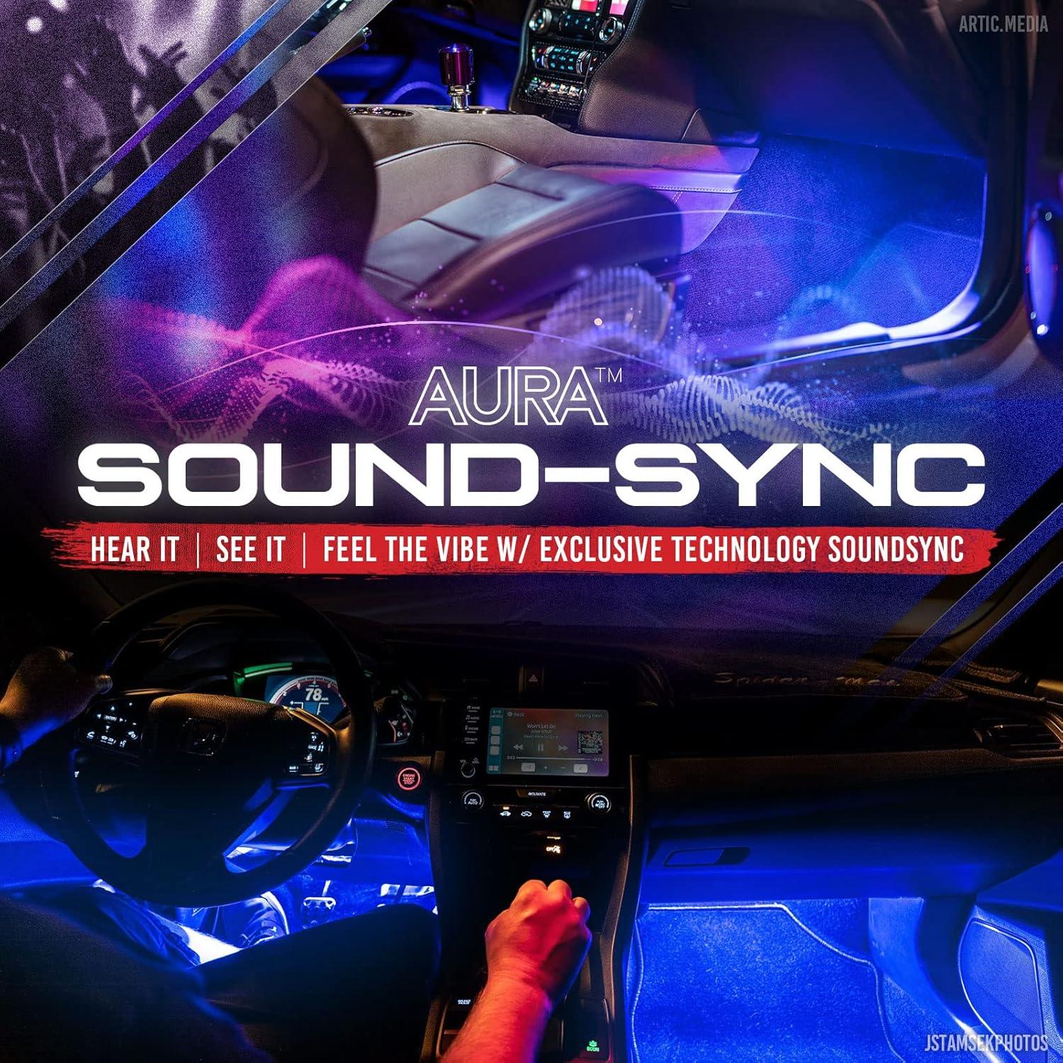 Luces LED de interior OPT7 Aura 4 piezas RGB con control remoto