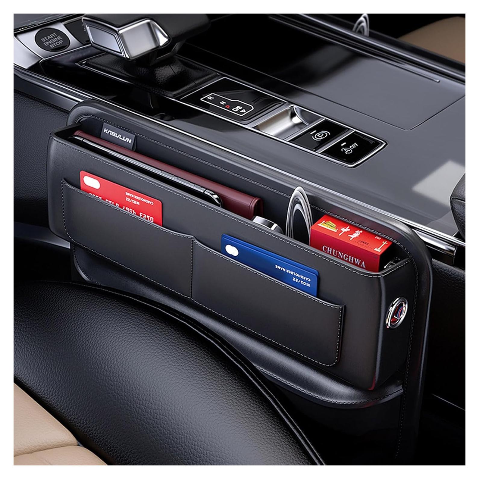 Cxtiy Organizador de Relleno Espacio Asientos Coche 2 Piezas Negro