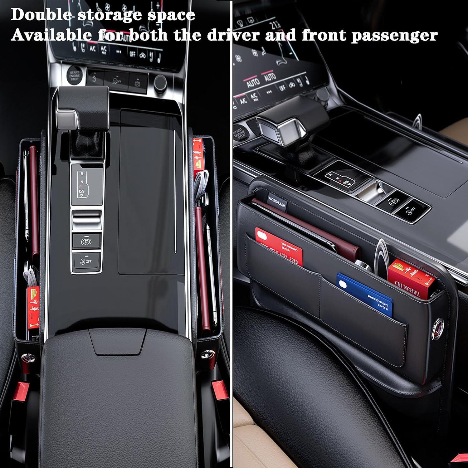 Cxtiy Organizador de Relleno Espacio Asientos Coche 2 Piezas Negro