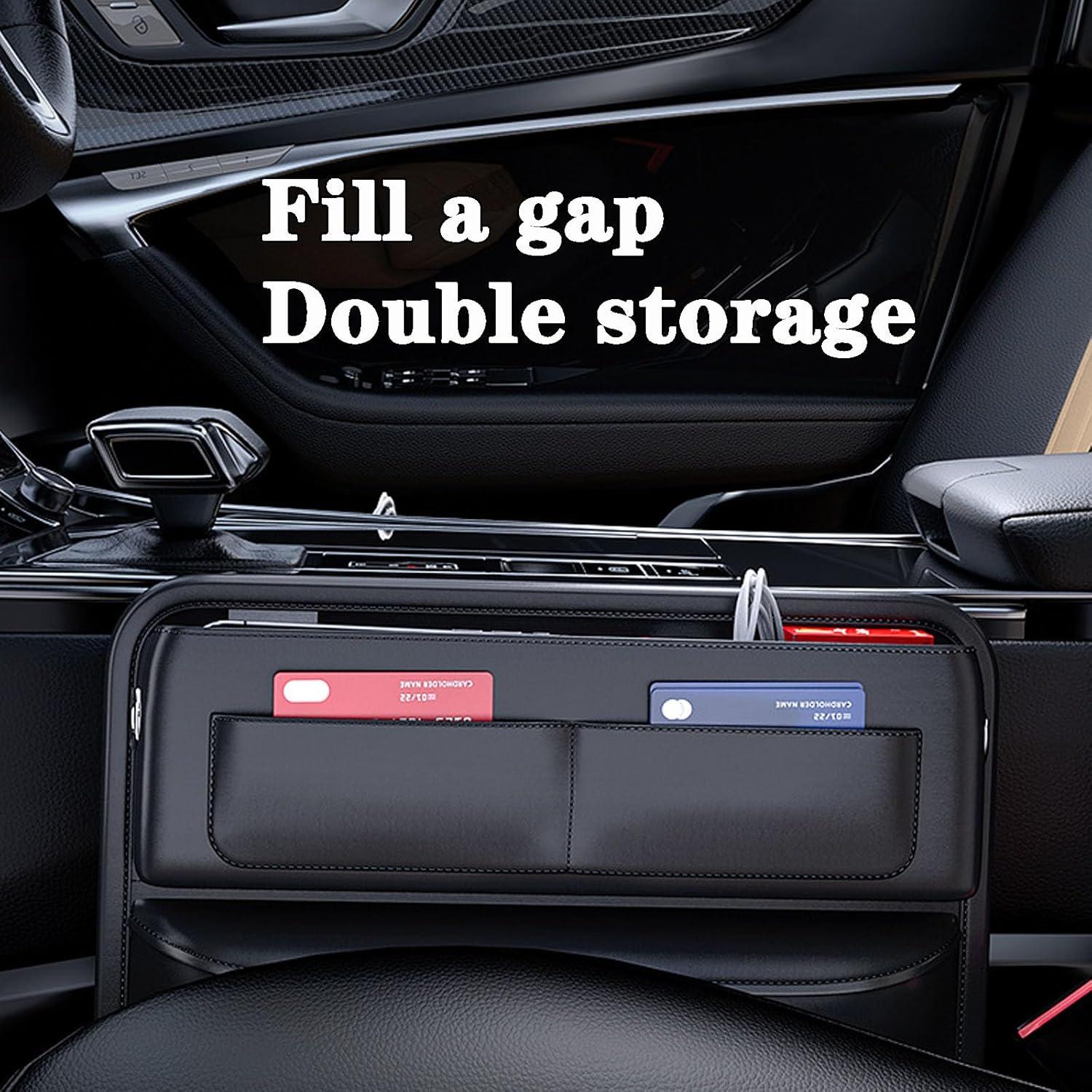 Cxtiy Organizador de Relleno Espacio Asientos Coche 2 Piezas Negro