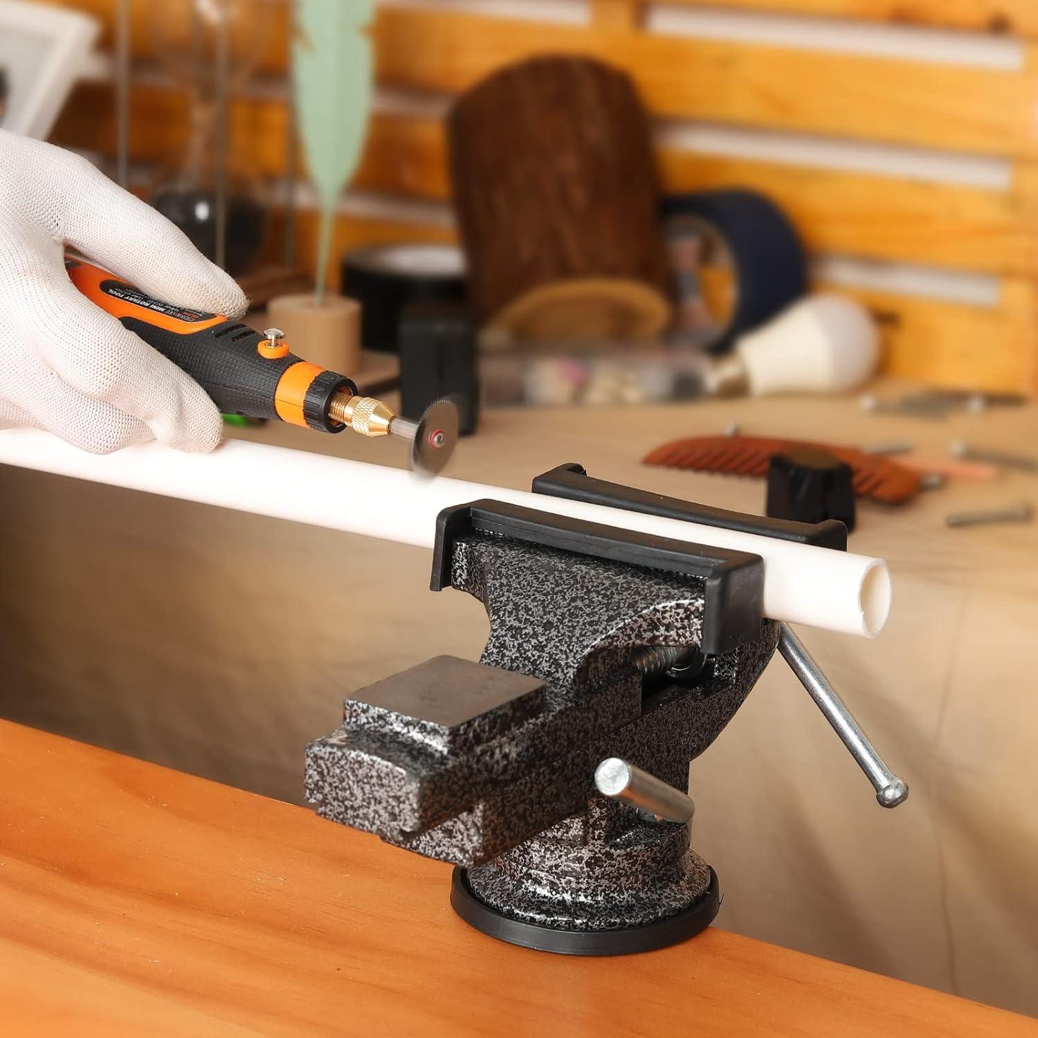 Prensa Universal GOXAWEE 80 mm con Base Giratoria 360°